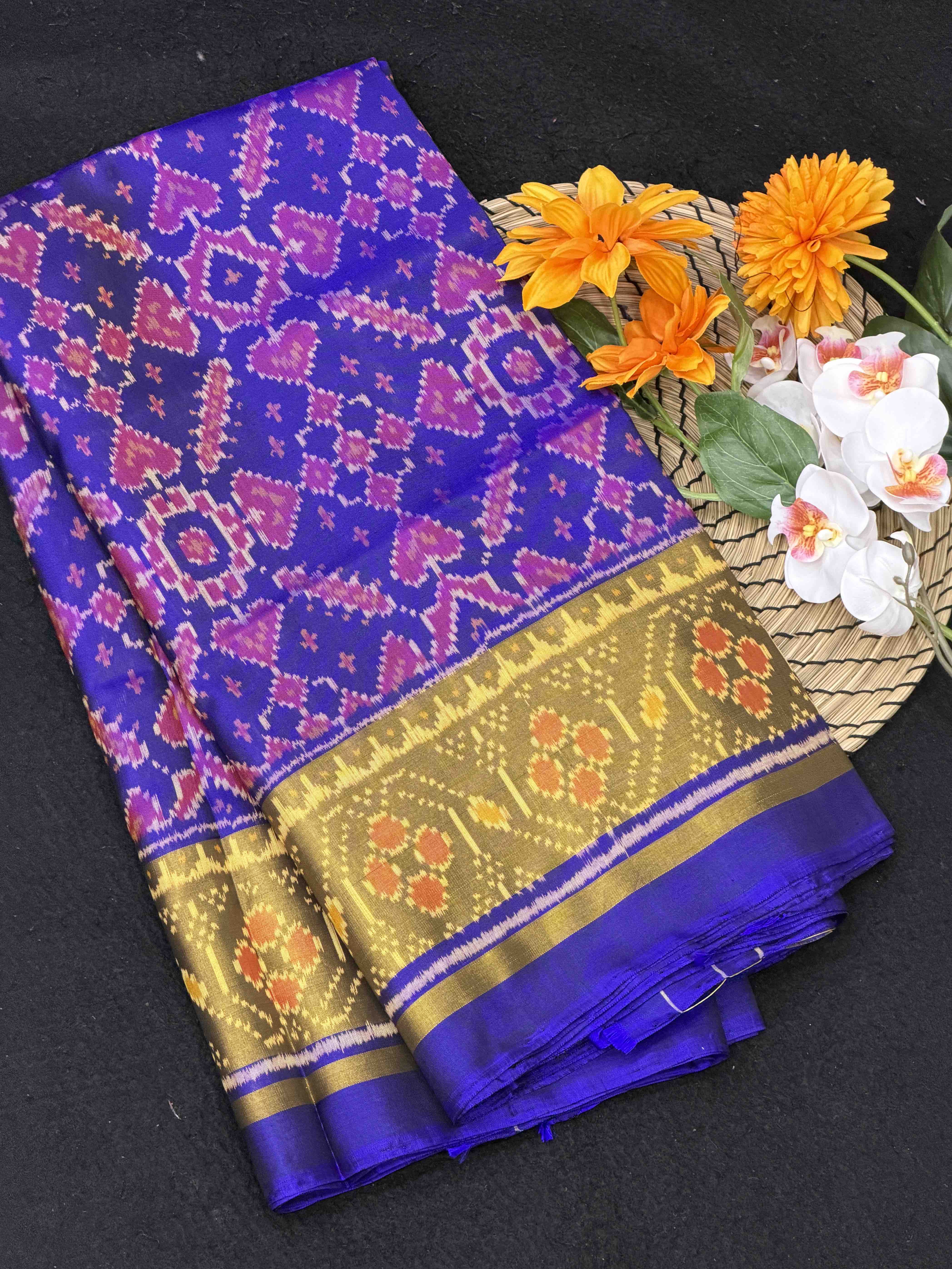 Blue meena manekchawk rajkot Patola Saree