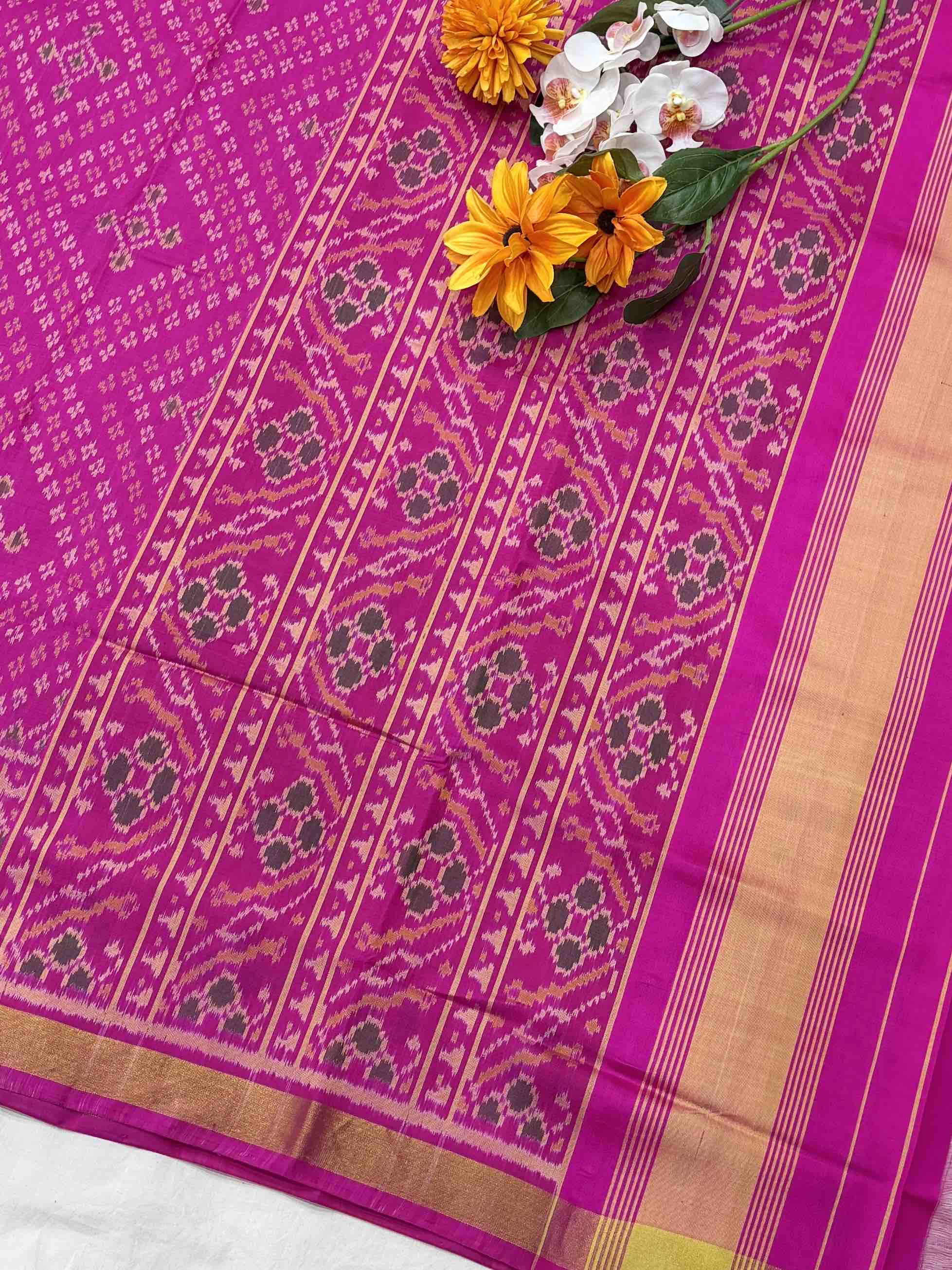 Pink Bandhani Design Rajkot Patola Saree