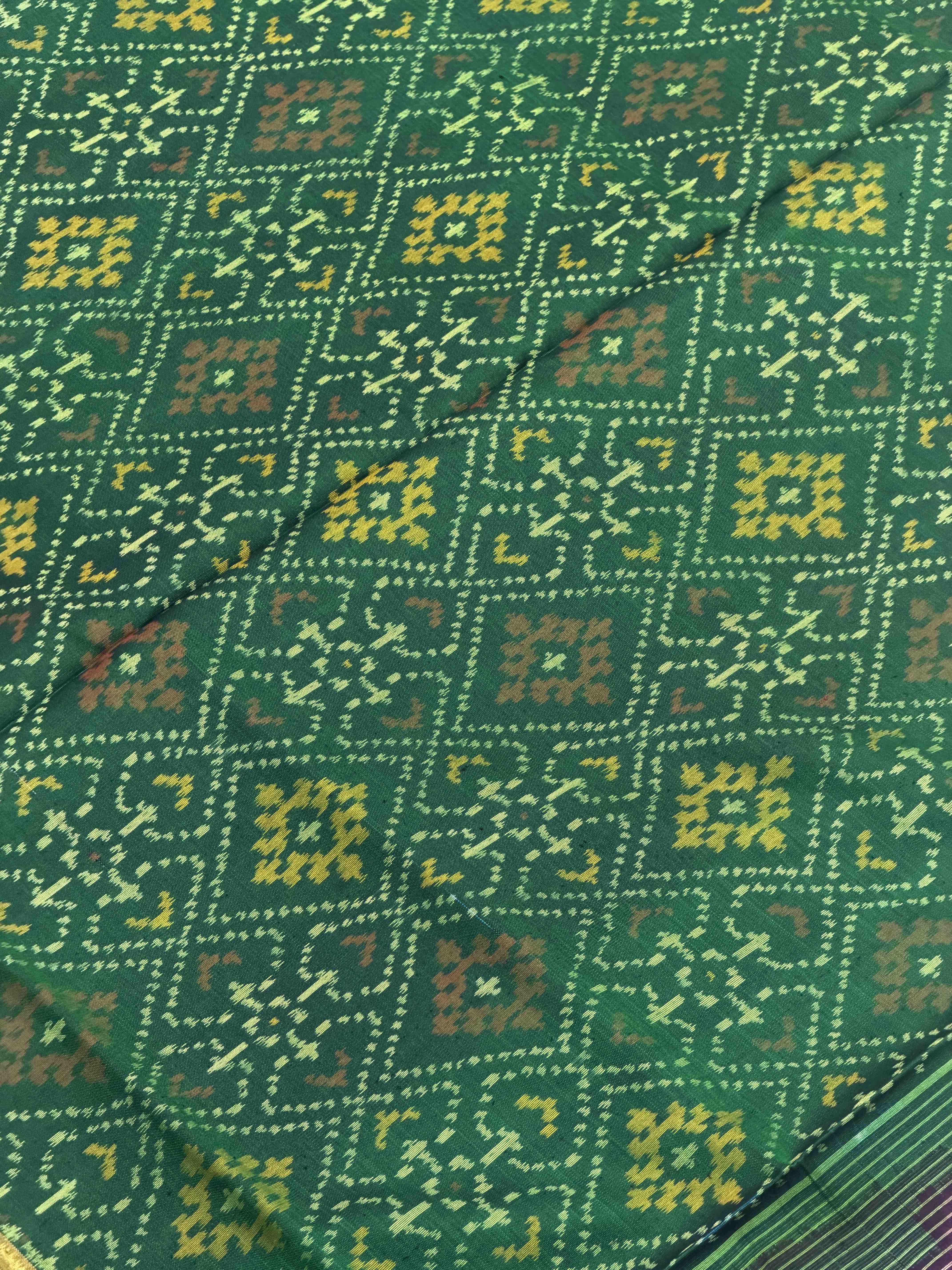 Purple & Green Panchanda Rajkot Patola Saree