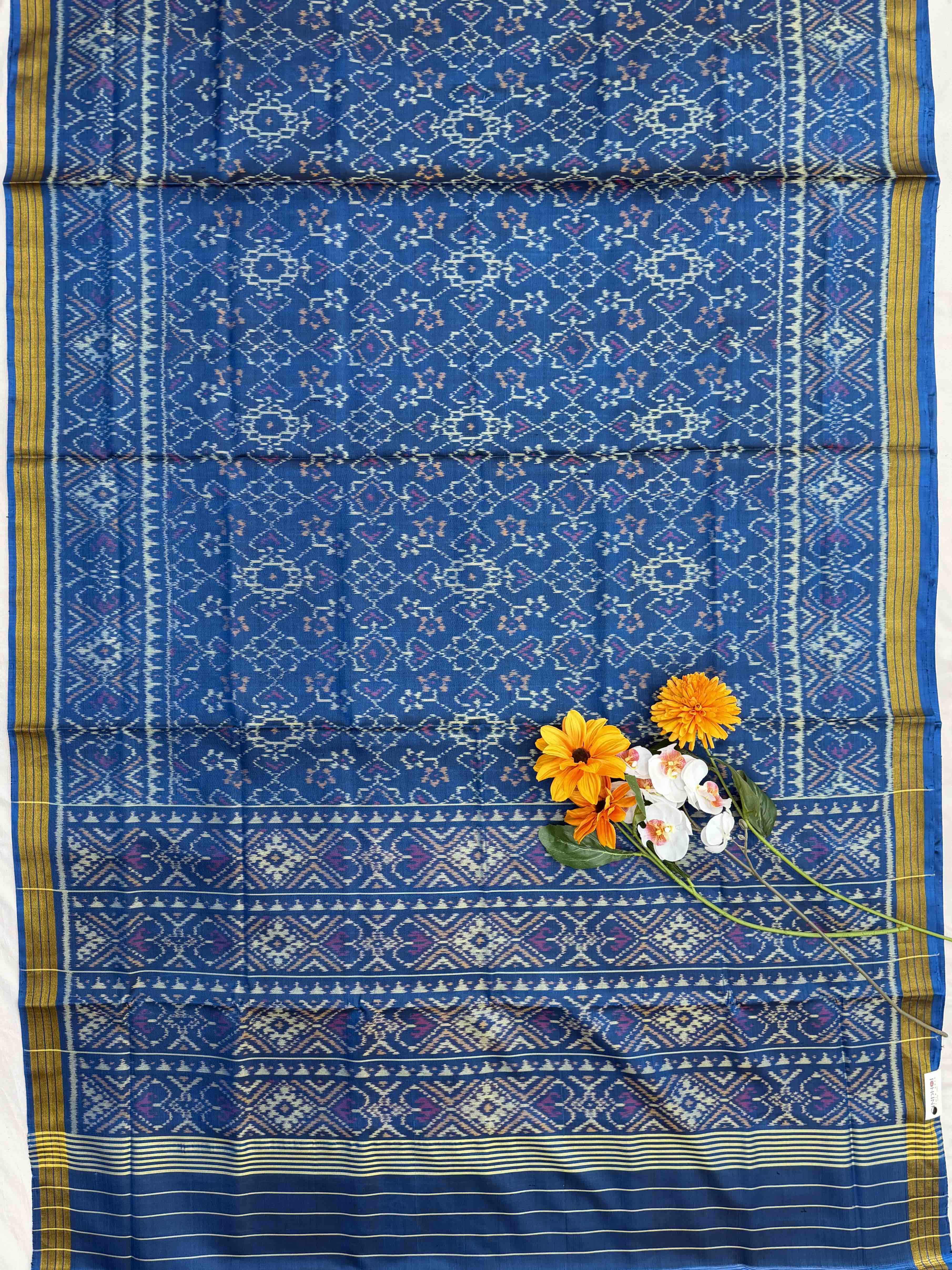 Cobalt blue Manekchawk Rajkot Patola Saree