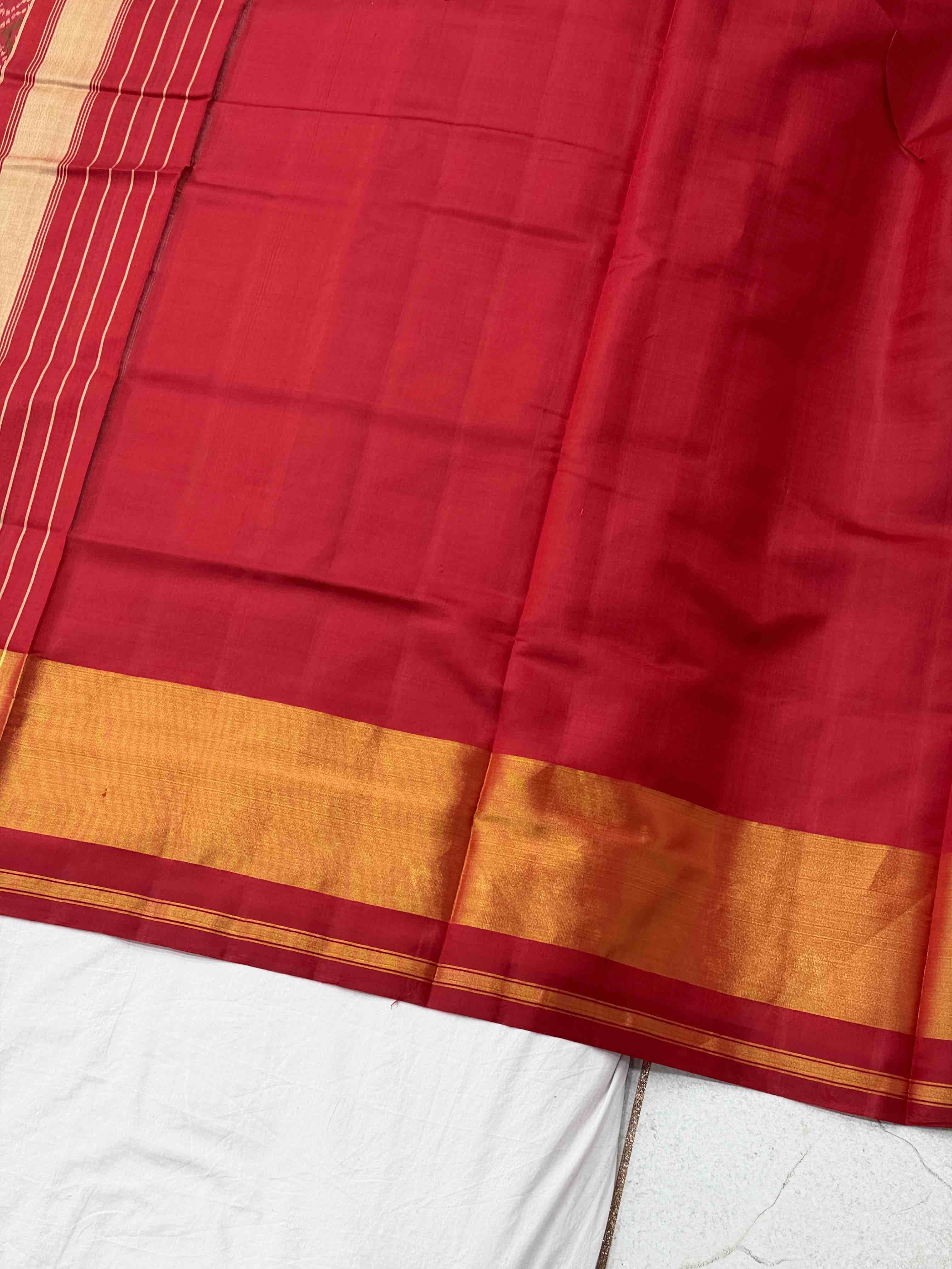 Red & Purple Daliya Bhat Rajkot Patola In tissue Border