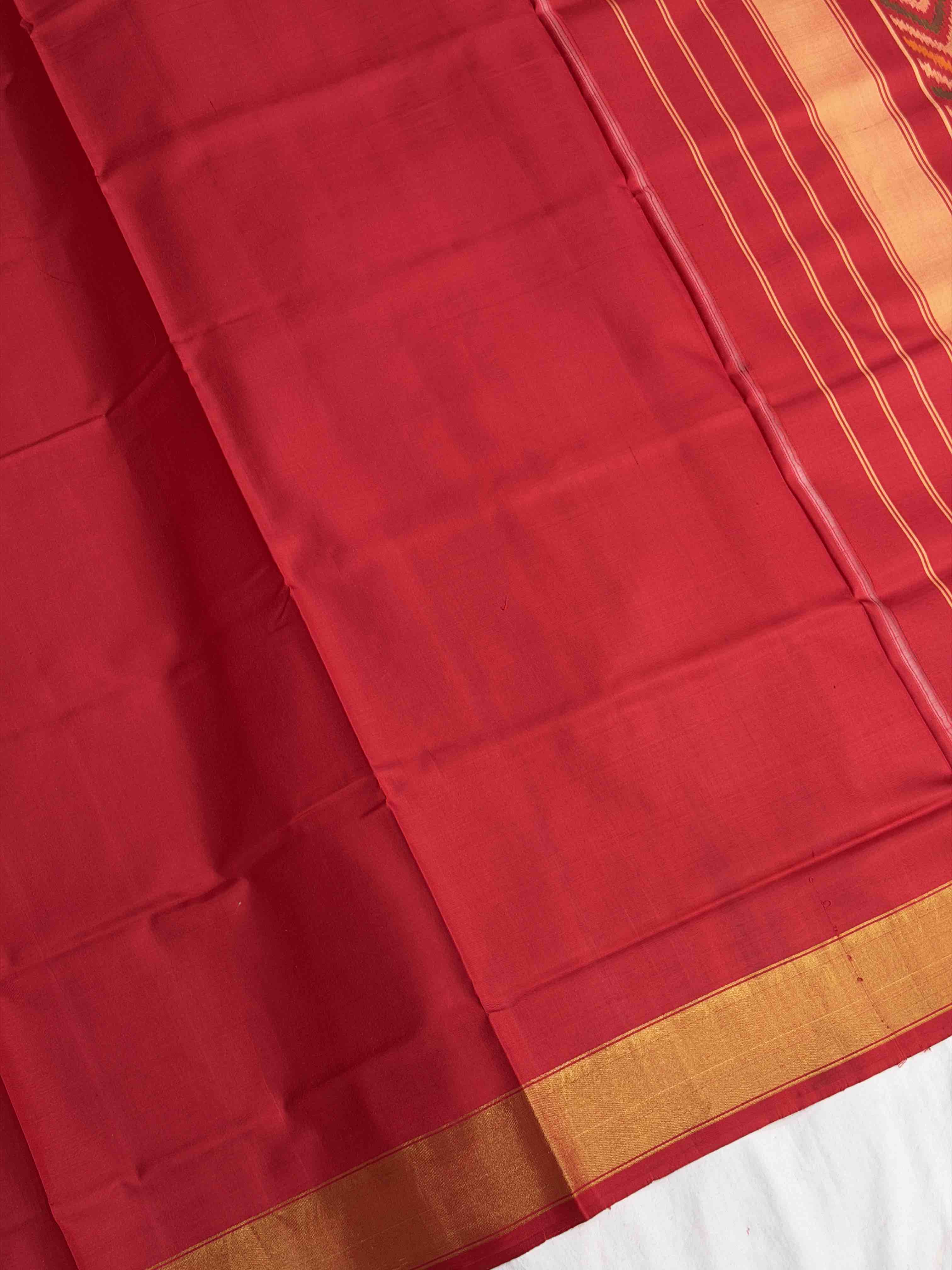 Red beautiful animal motif deisgn Rajkot Patola Saree