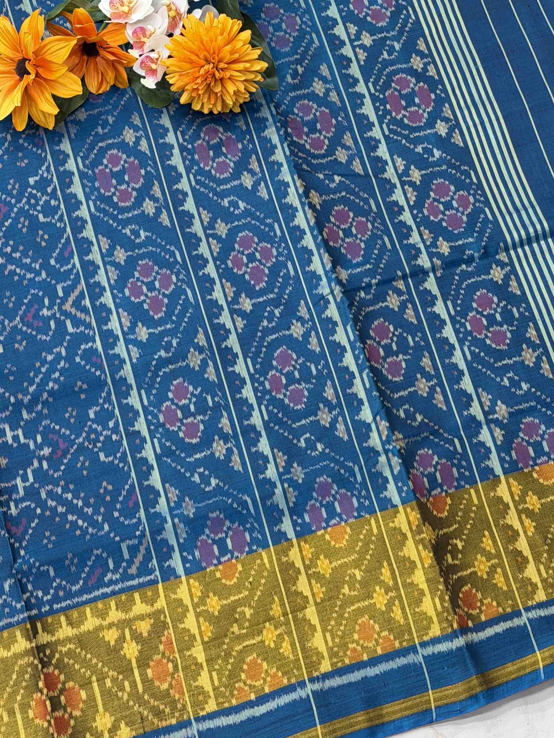 Steel Blue Manekchawk Rajkot Patola Saree