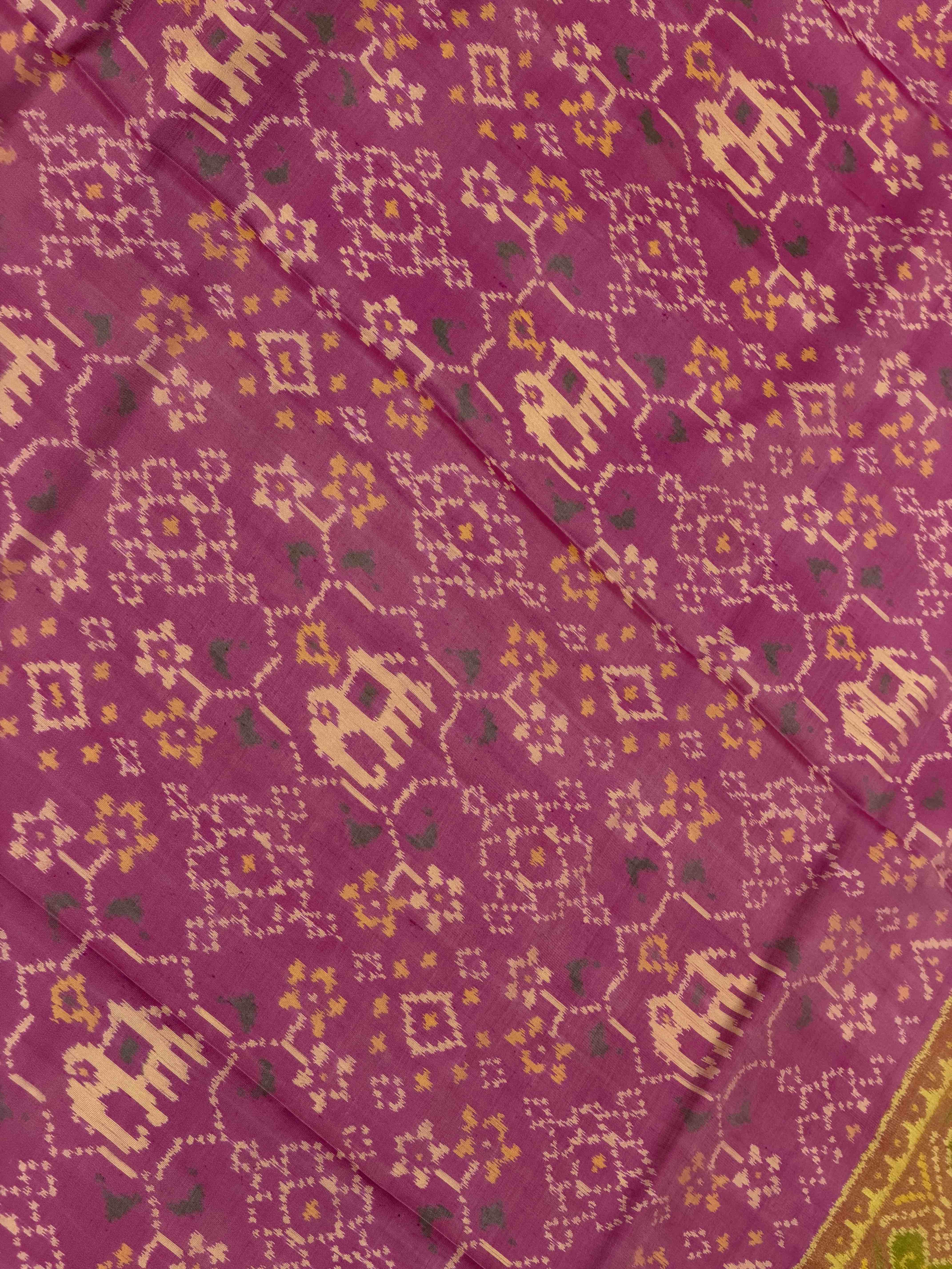 Bany Pink navratan Hathi Rajkot Patola Saree