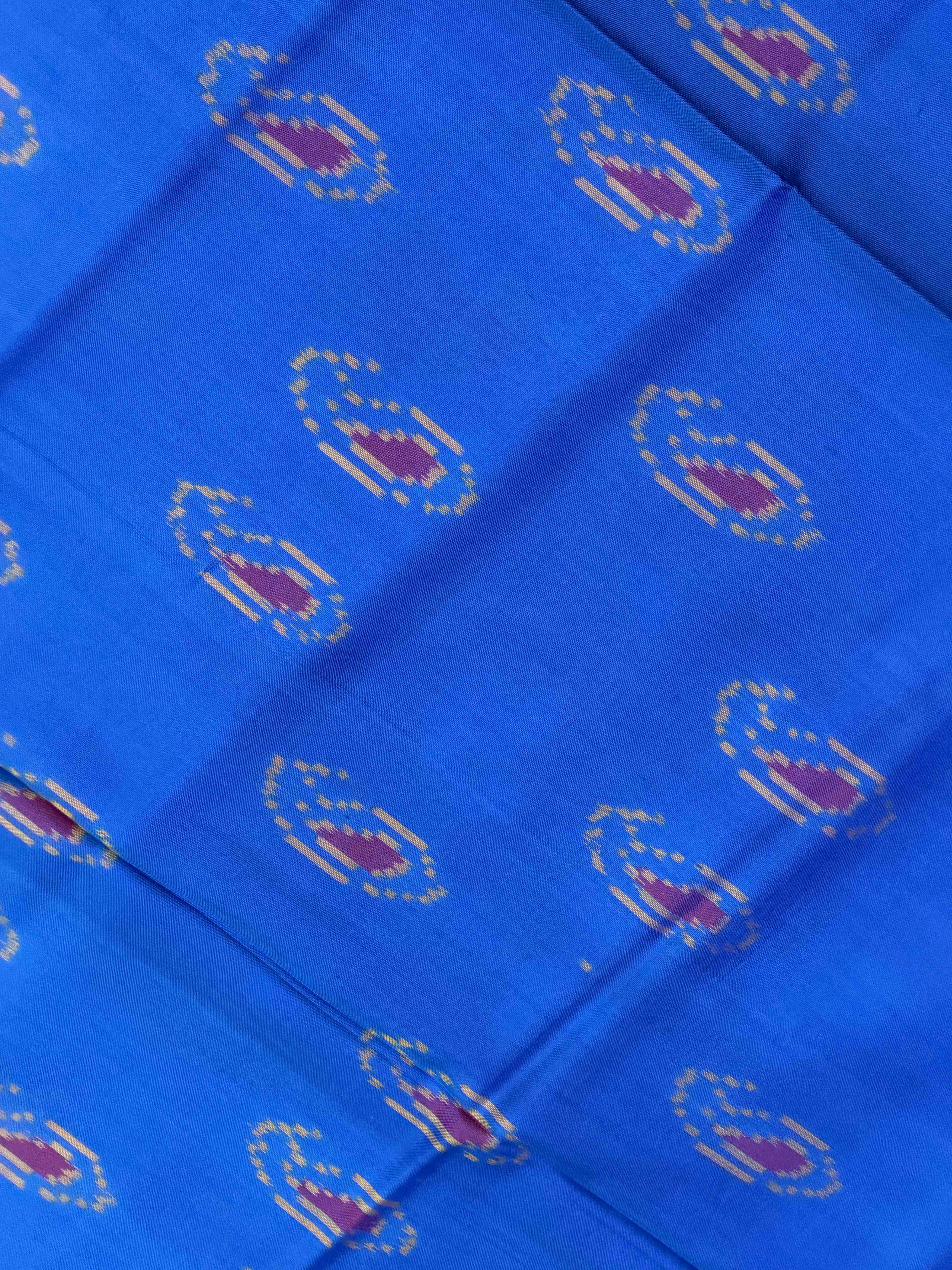 Electric Blue mango Design Rajkot Patola Saree