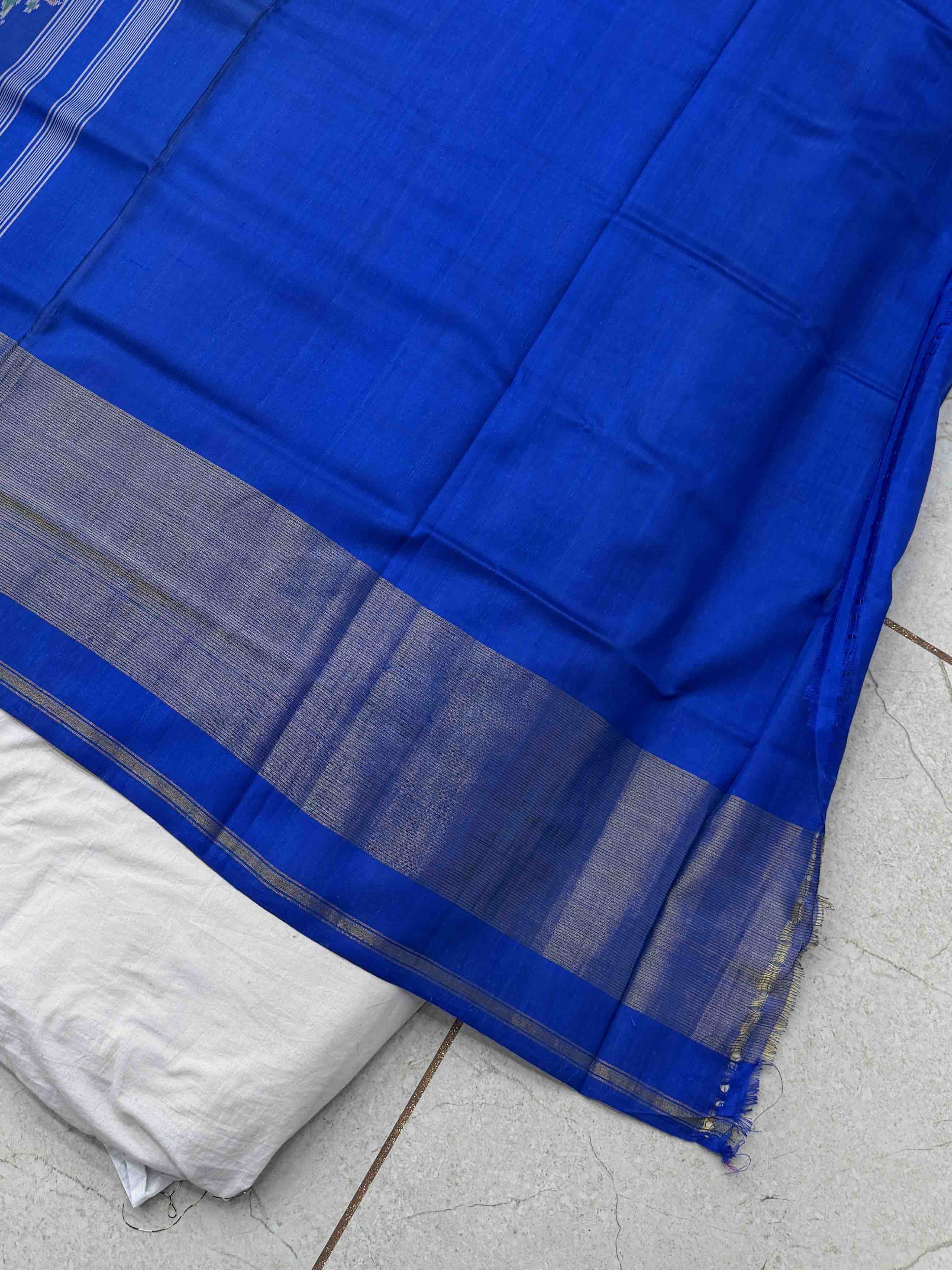 Electric Blue Mango zari butto rajkot Patola Saree