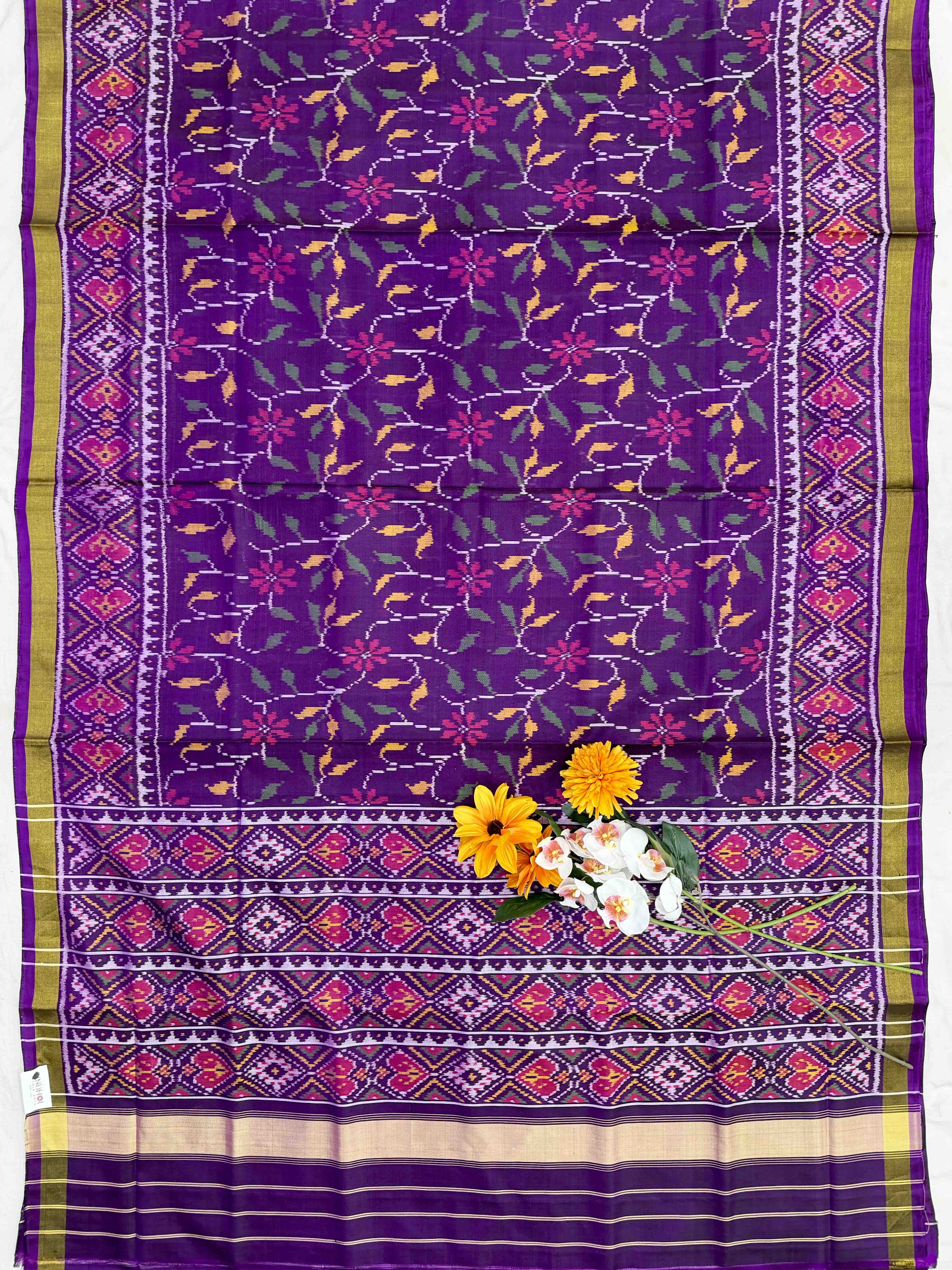 Purple creeper Design Rajkot Patola Saree