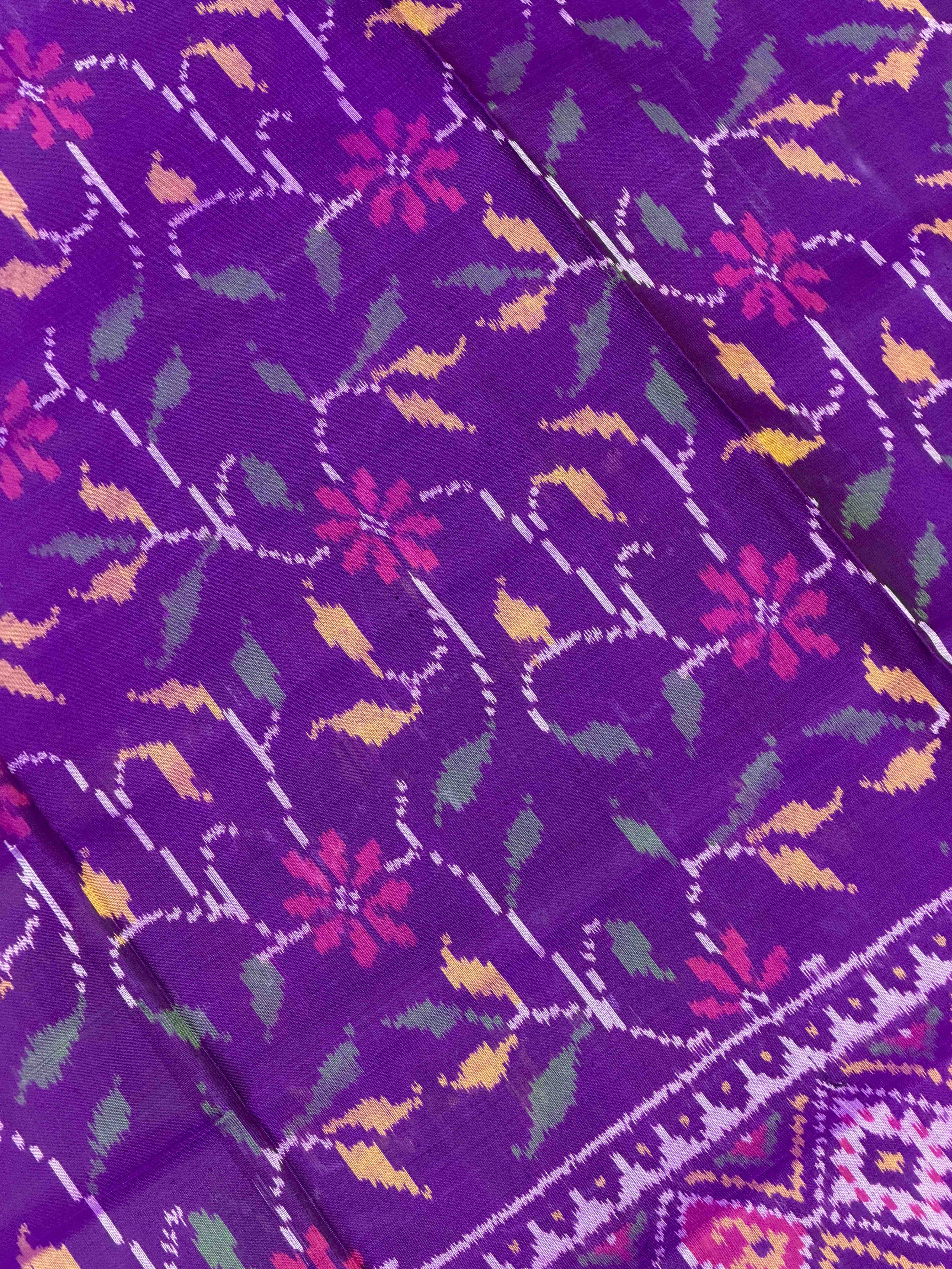 Purple creeper Design Rajkot Patola Saree