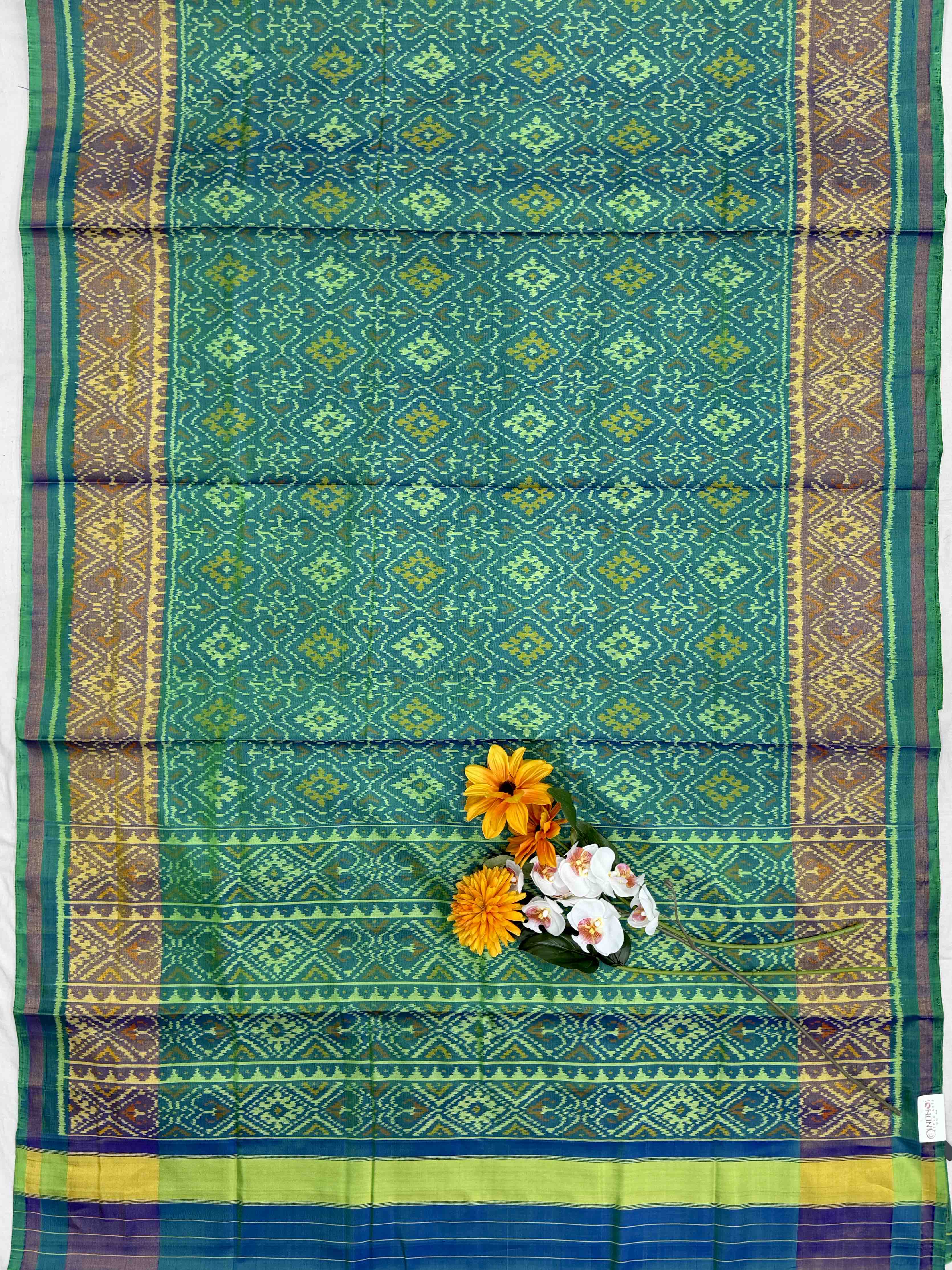 Emerald & peacock shaded Panchanda Rajkot Patola Saree