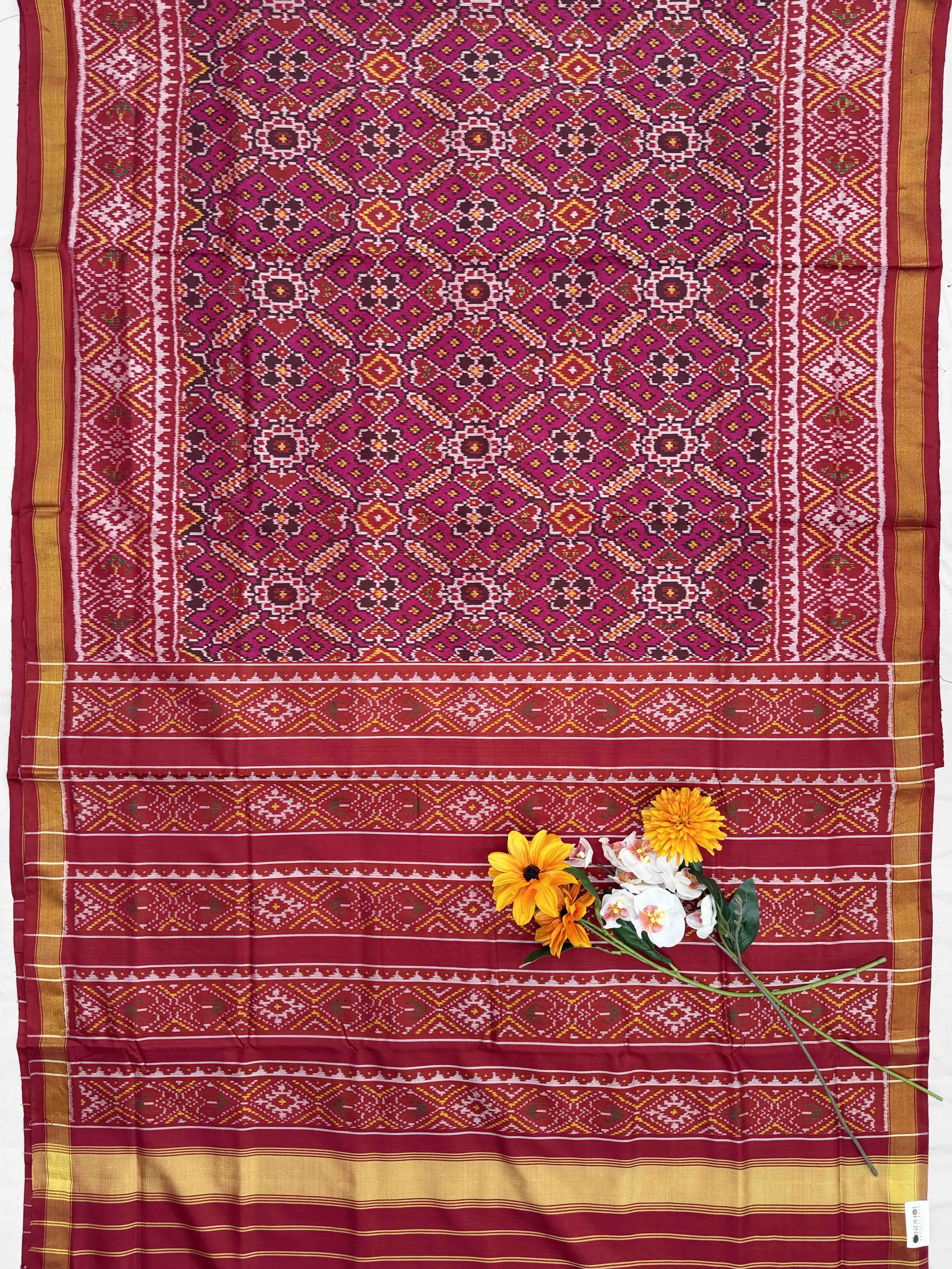 Red & Pink Manekchawk rajkot Patola Saree