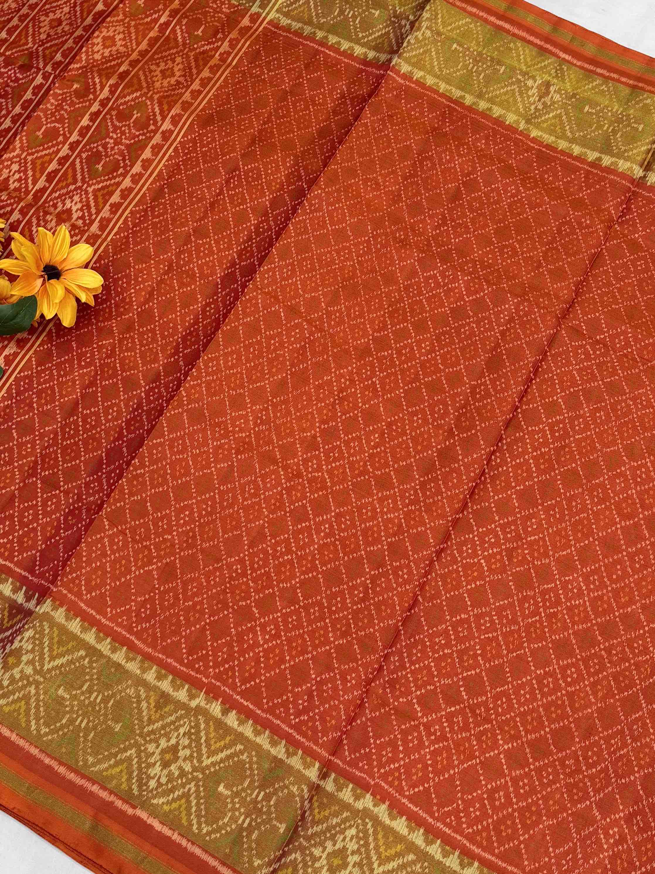 Orange daliya bhat Rajkot Patola Saree