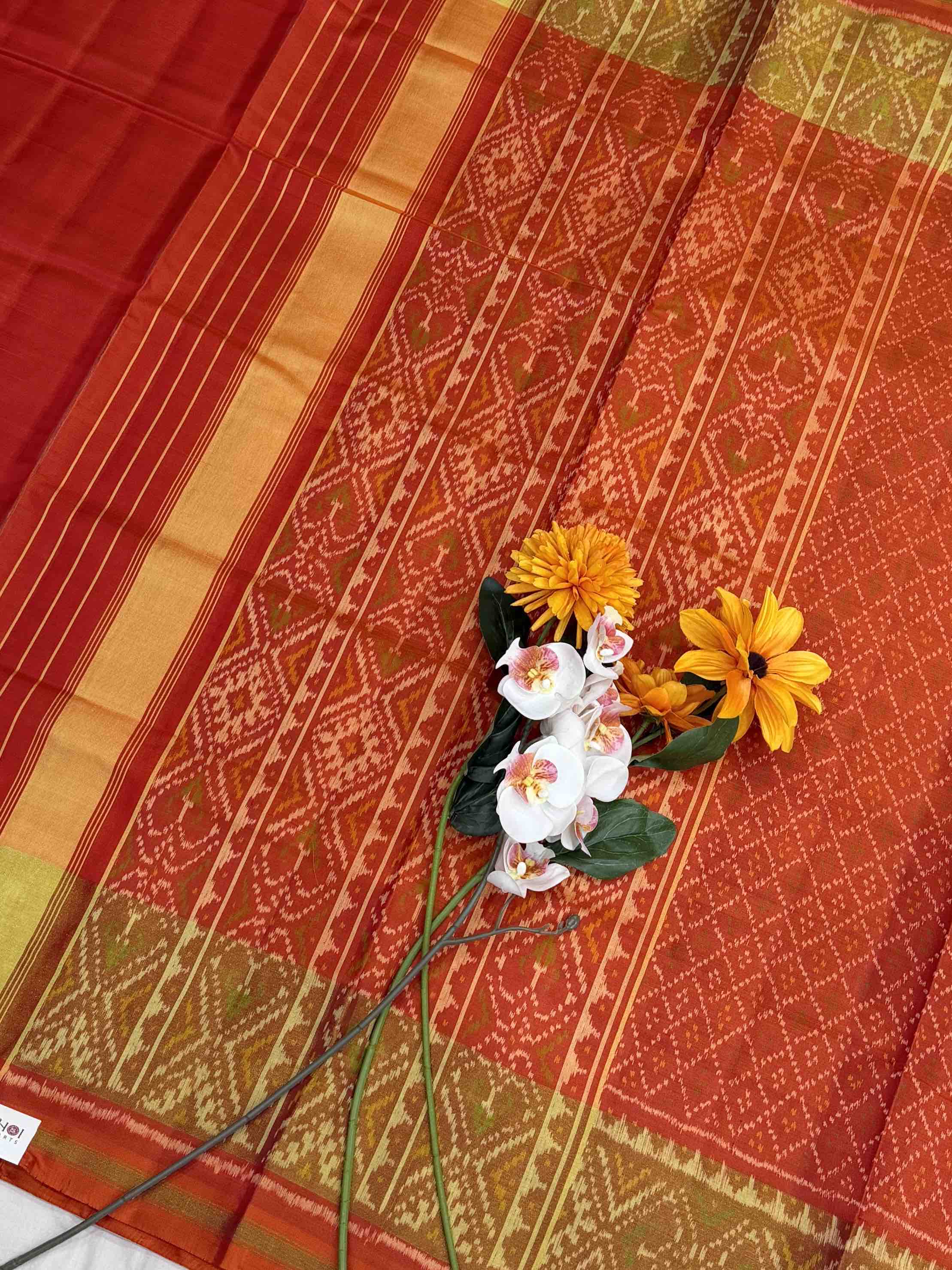 Orange daliya bhat Rajkot Patola Saree