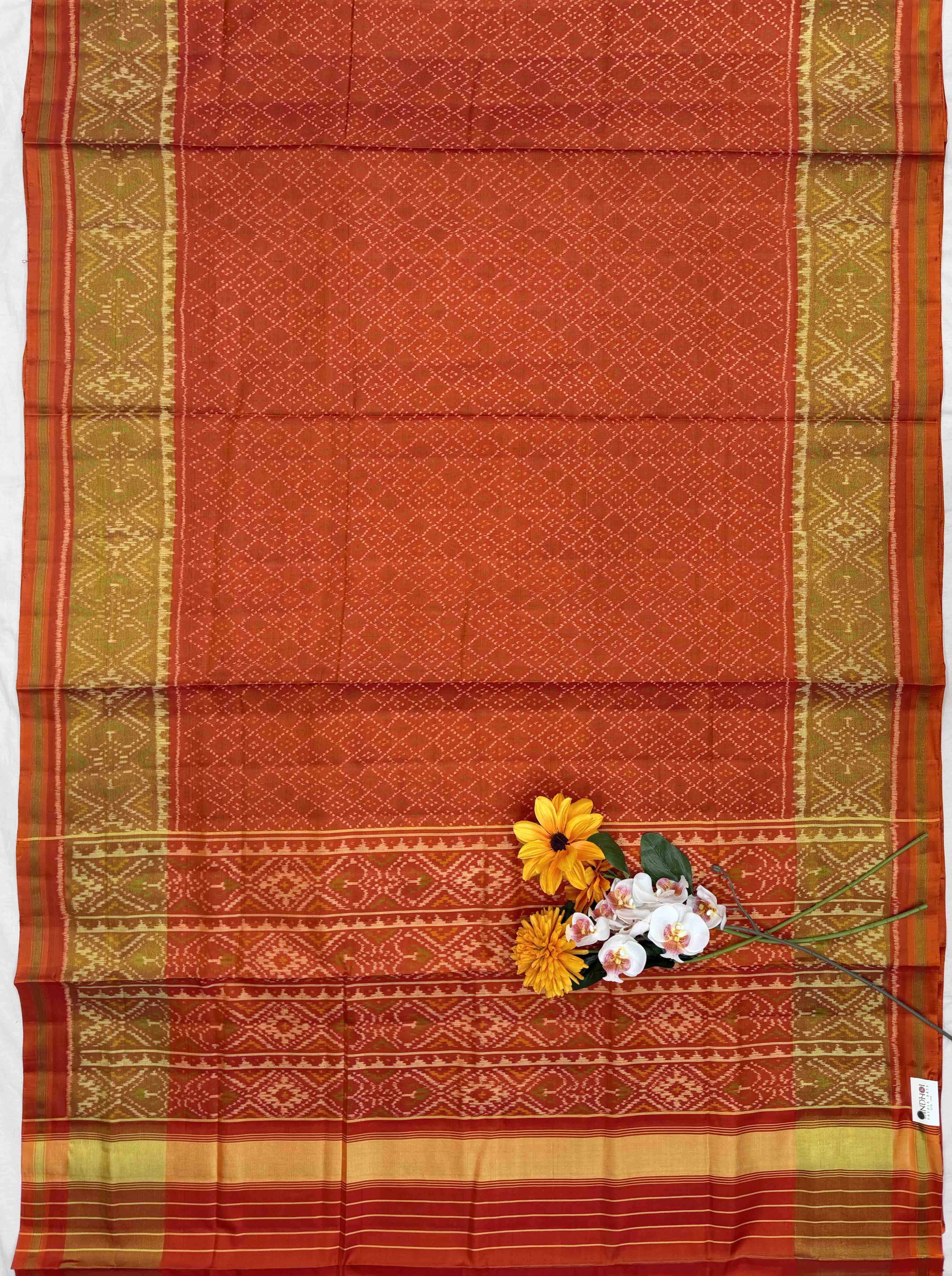 Orange daliya bhat Rajkot Patola Saree