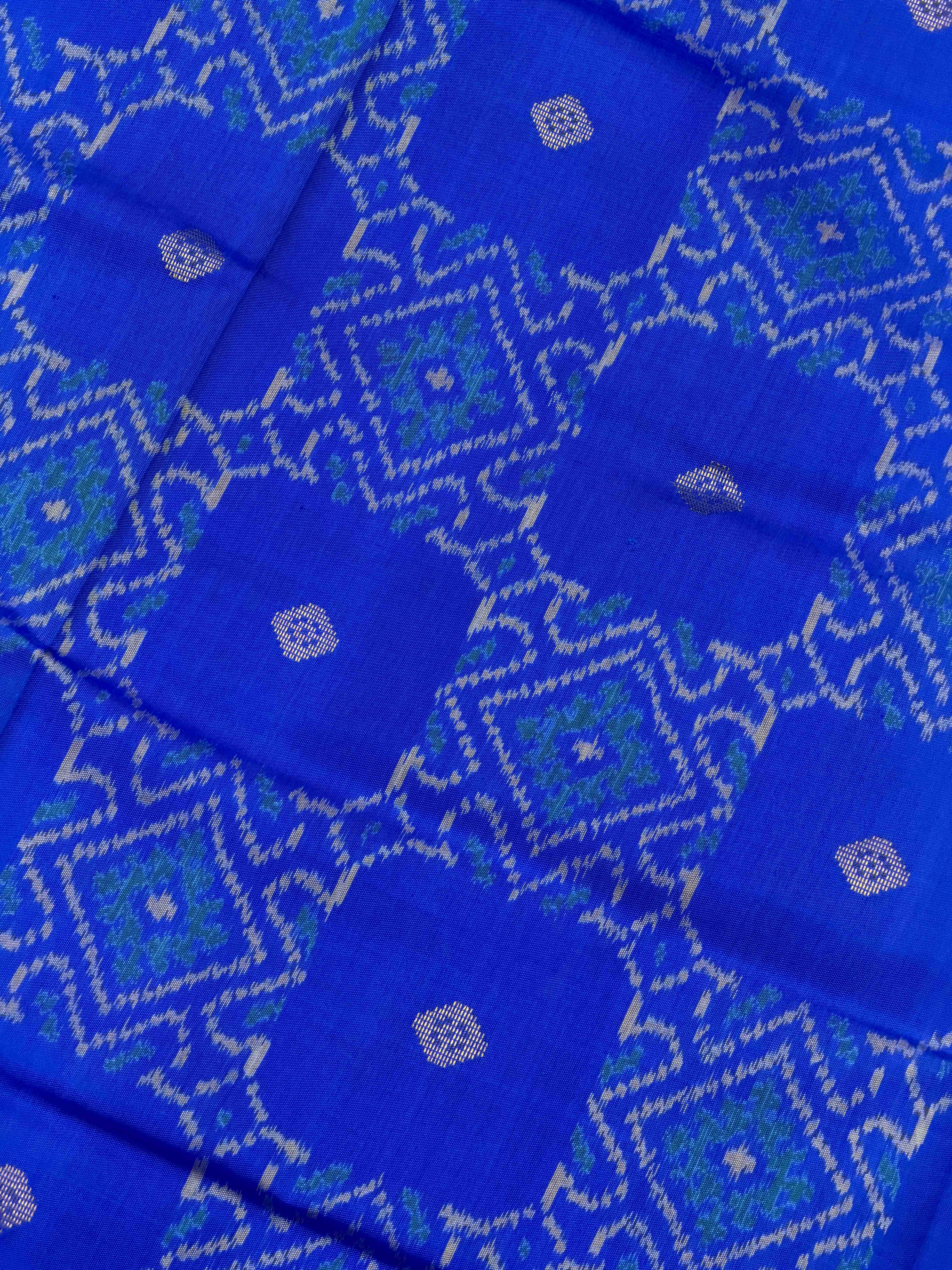 electric blue zari butta Rajkot Patola Saree