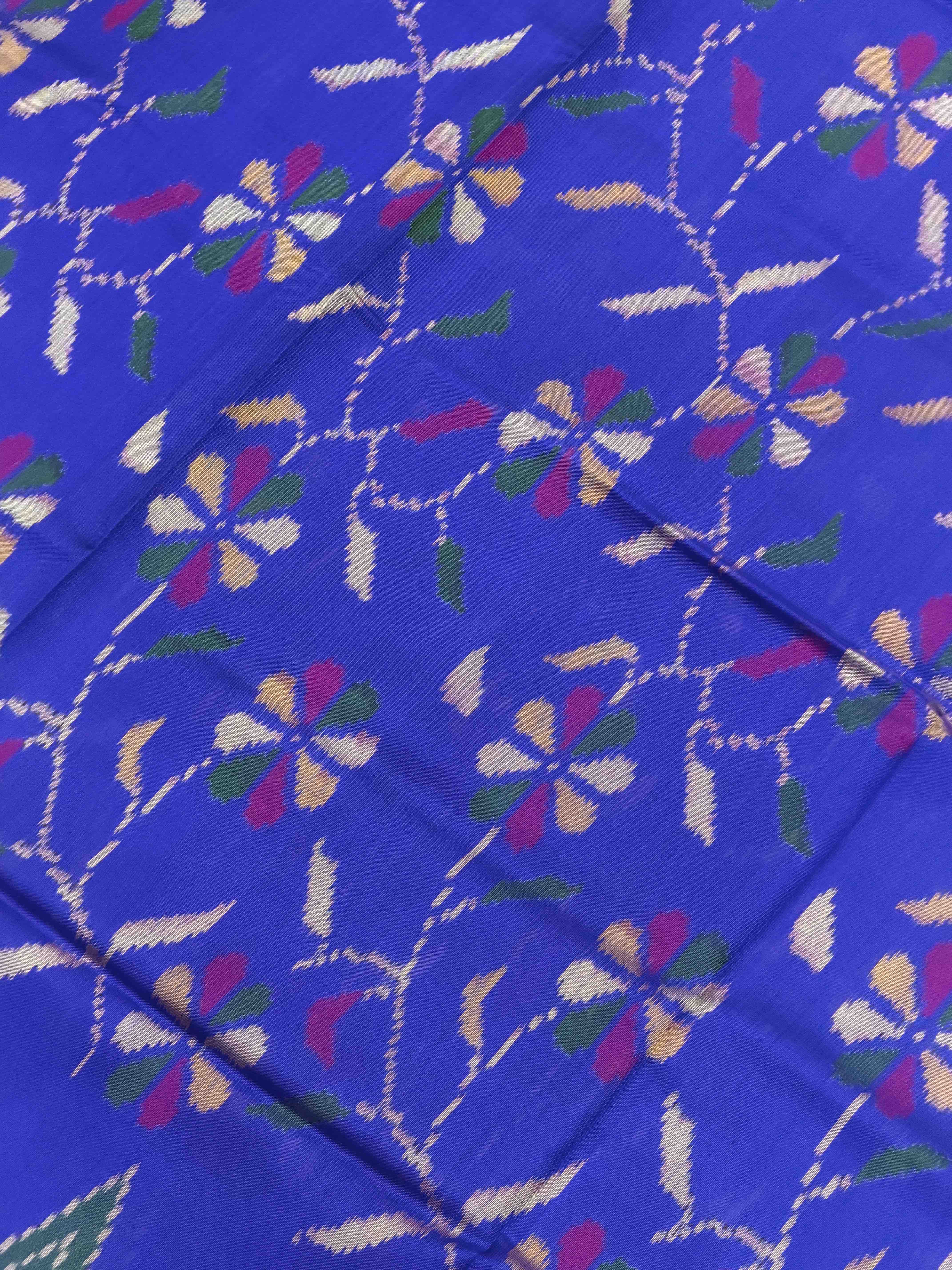 Ganga Jamuna style purple Blue Creeper Design Patola Saree