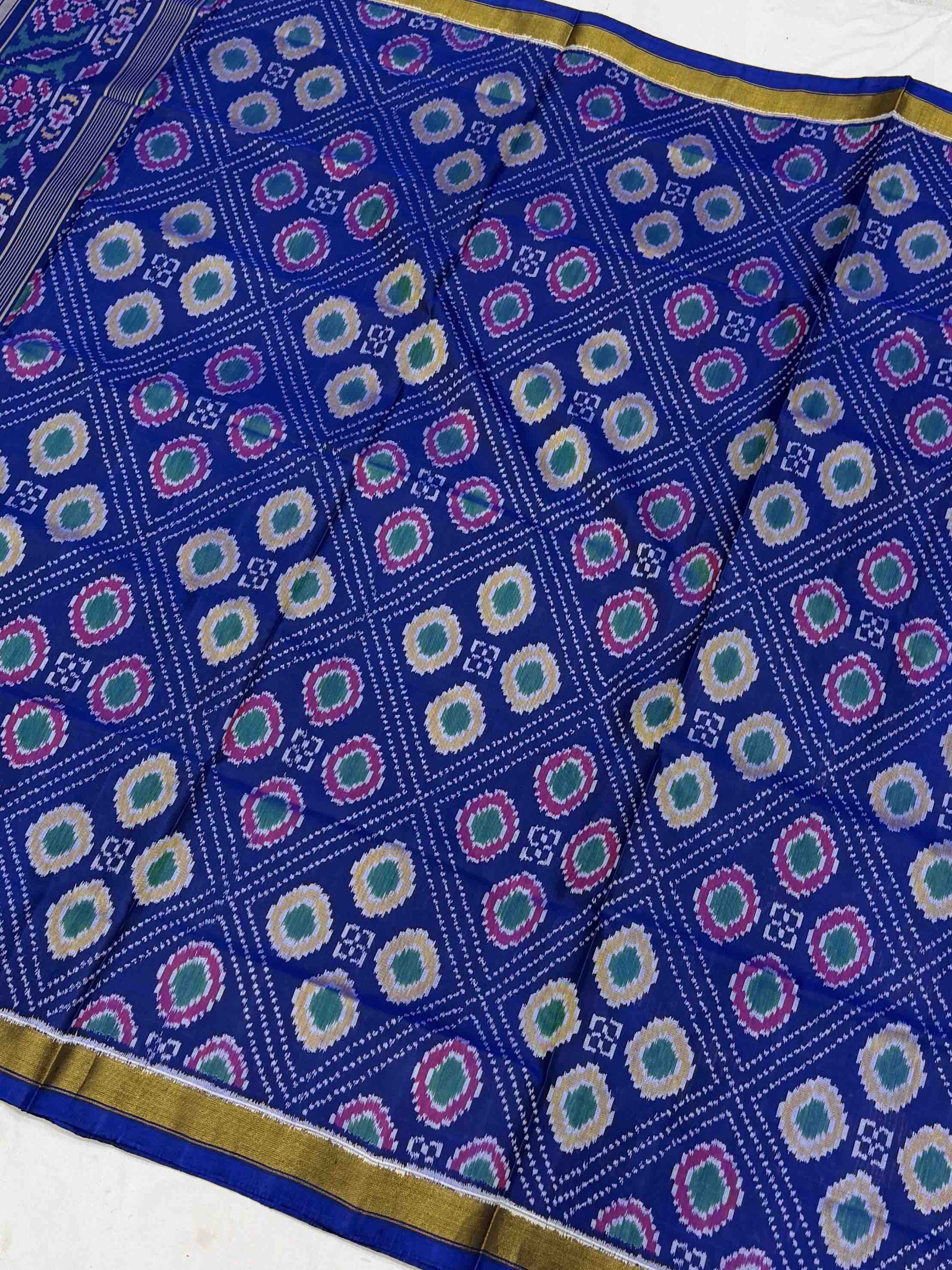 Blue fancy desing rajkot patola saree
