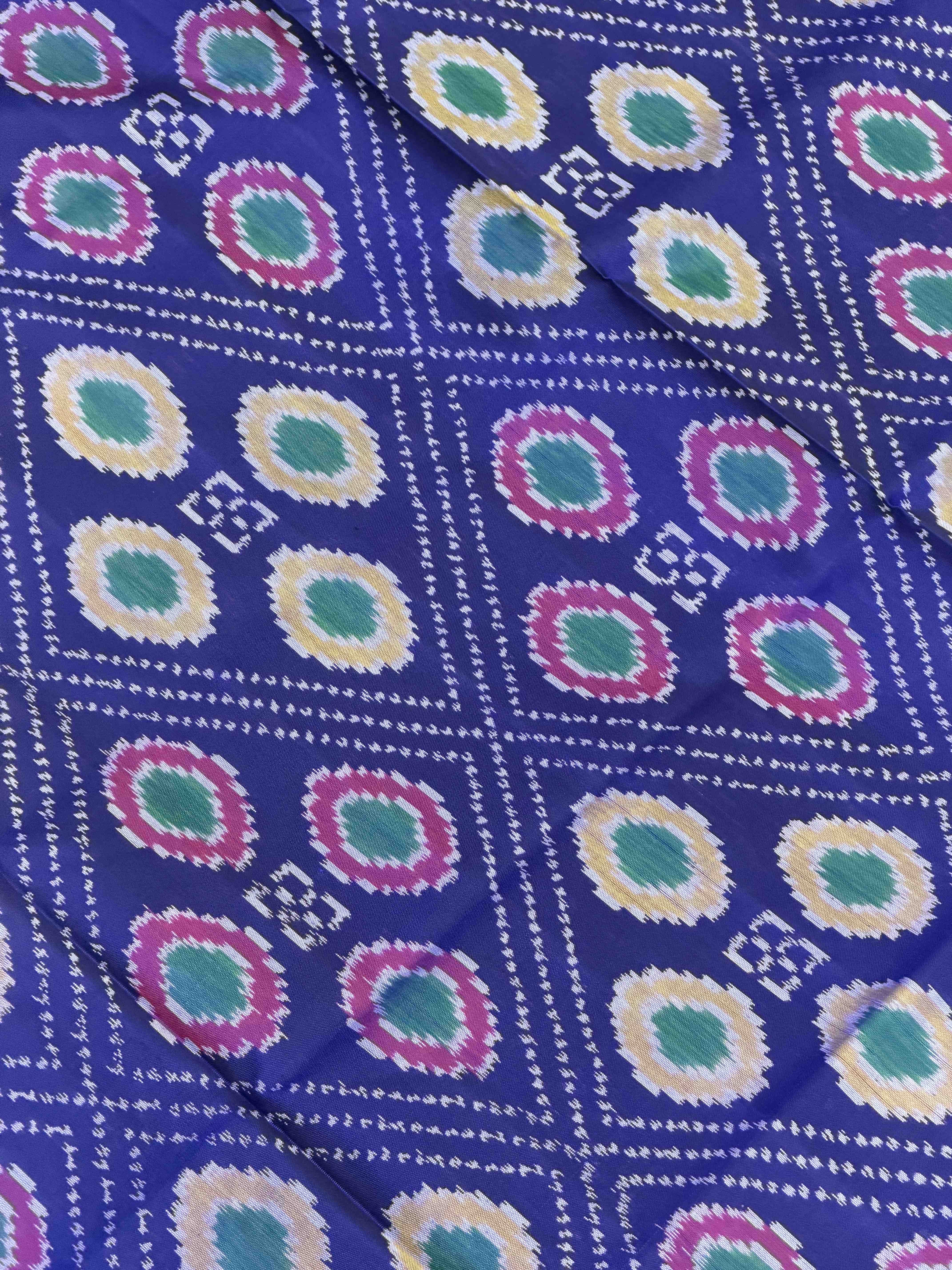 Blue fancy desing rajkot patola saree