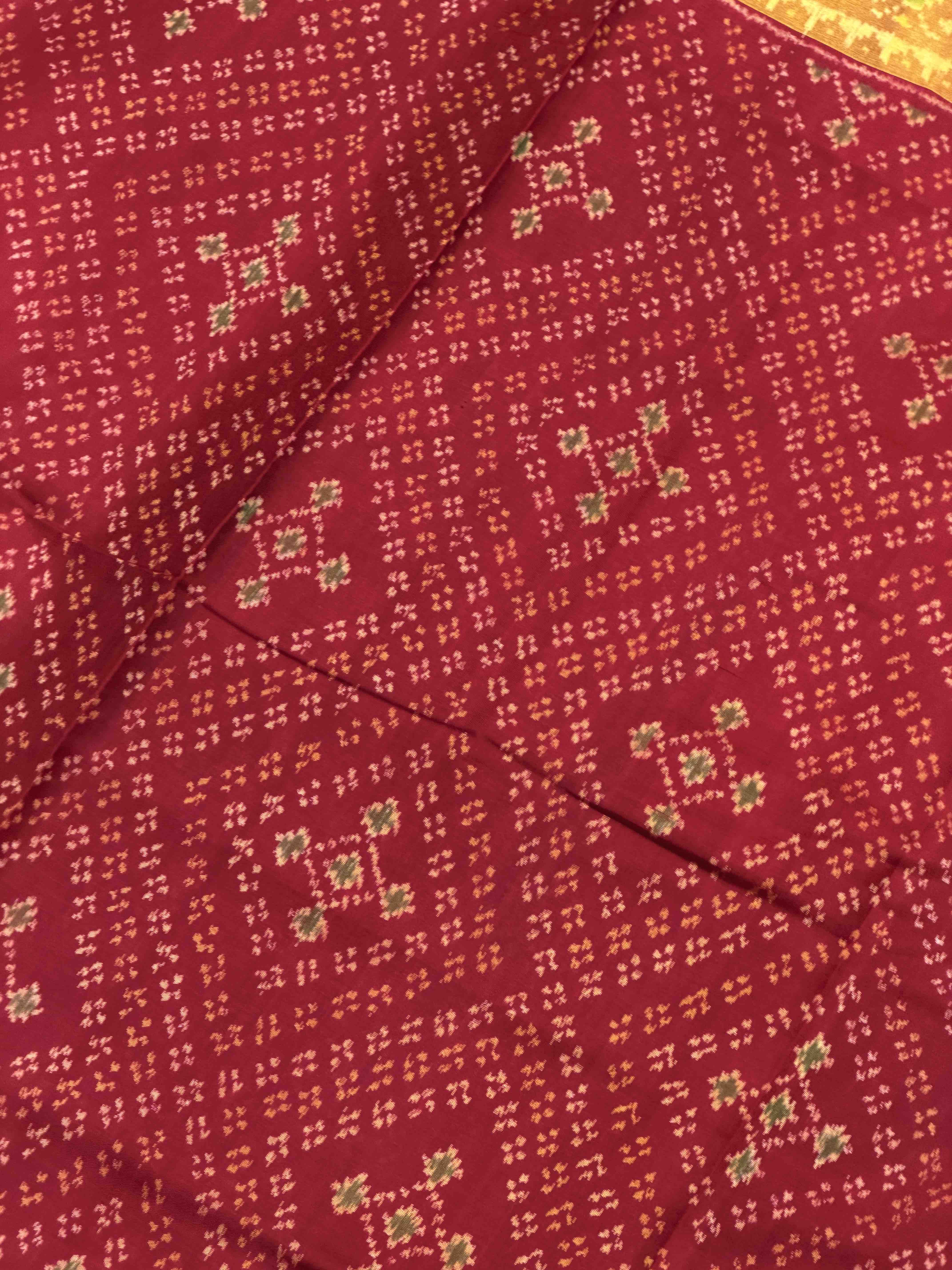Maroon Bandhani Design Rajkot Patola Saree