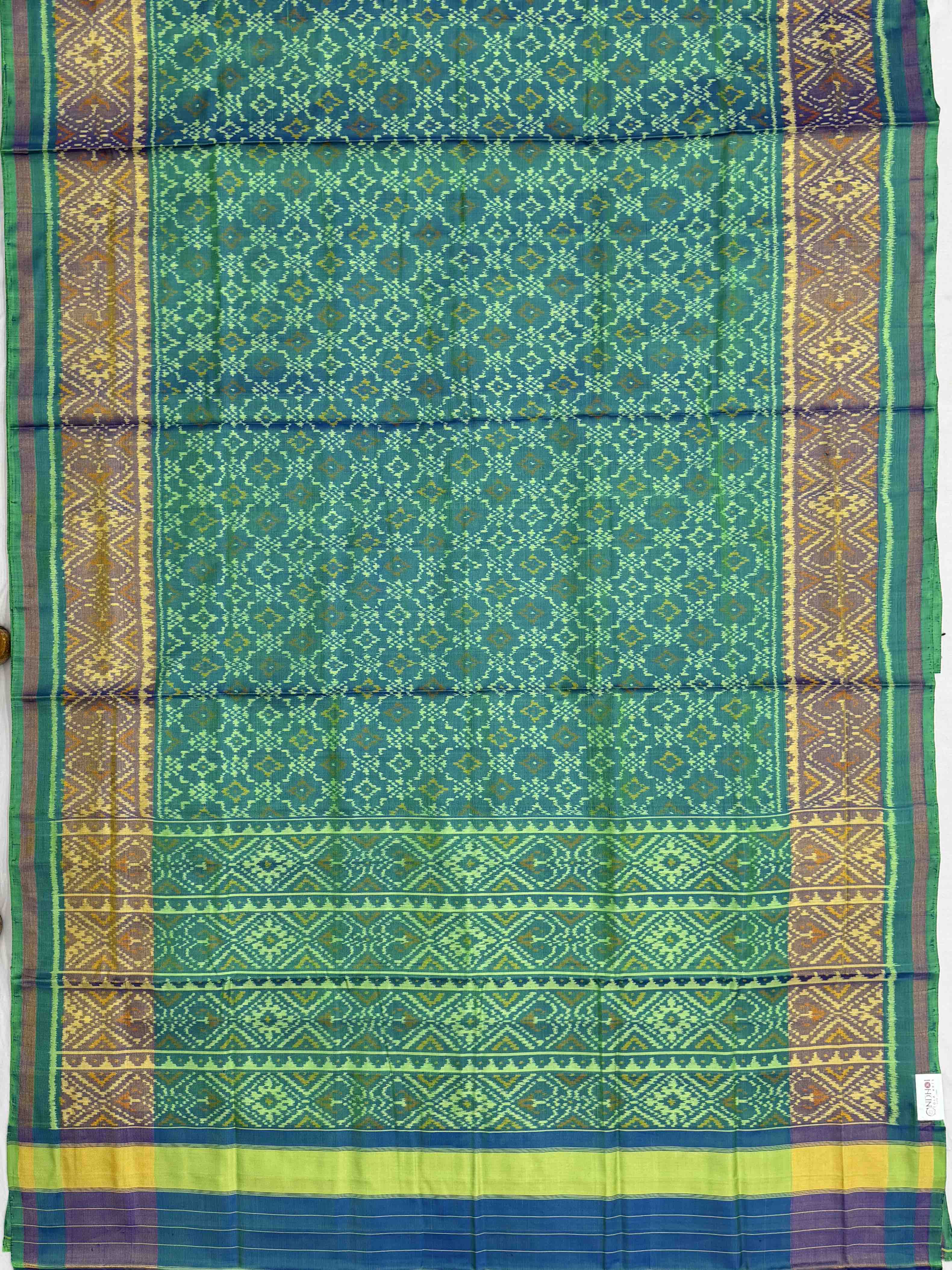 Green & Blue Dhupchau Rajkot Patola Saree