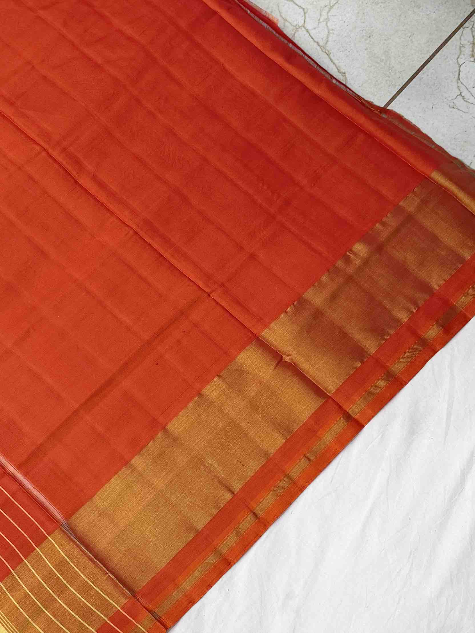 Orange Manekchawk Rajkoti Patola Saree