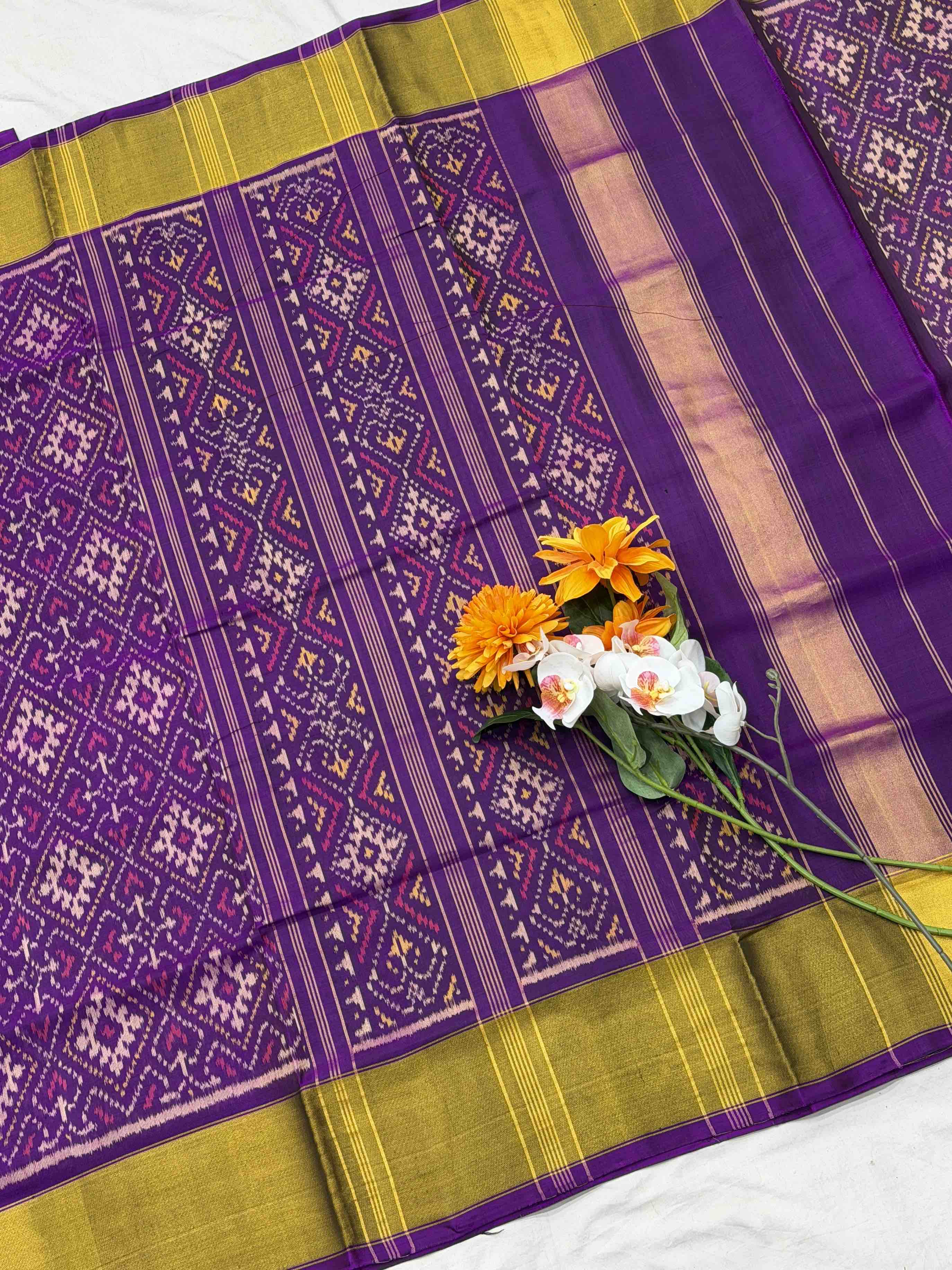 Tissue border panchanda Rajkot Patola Saree