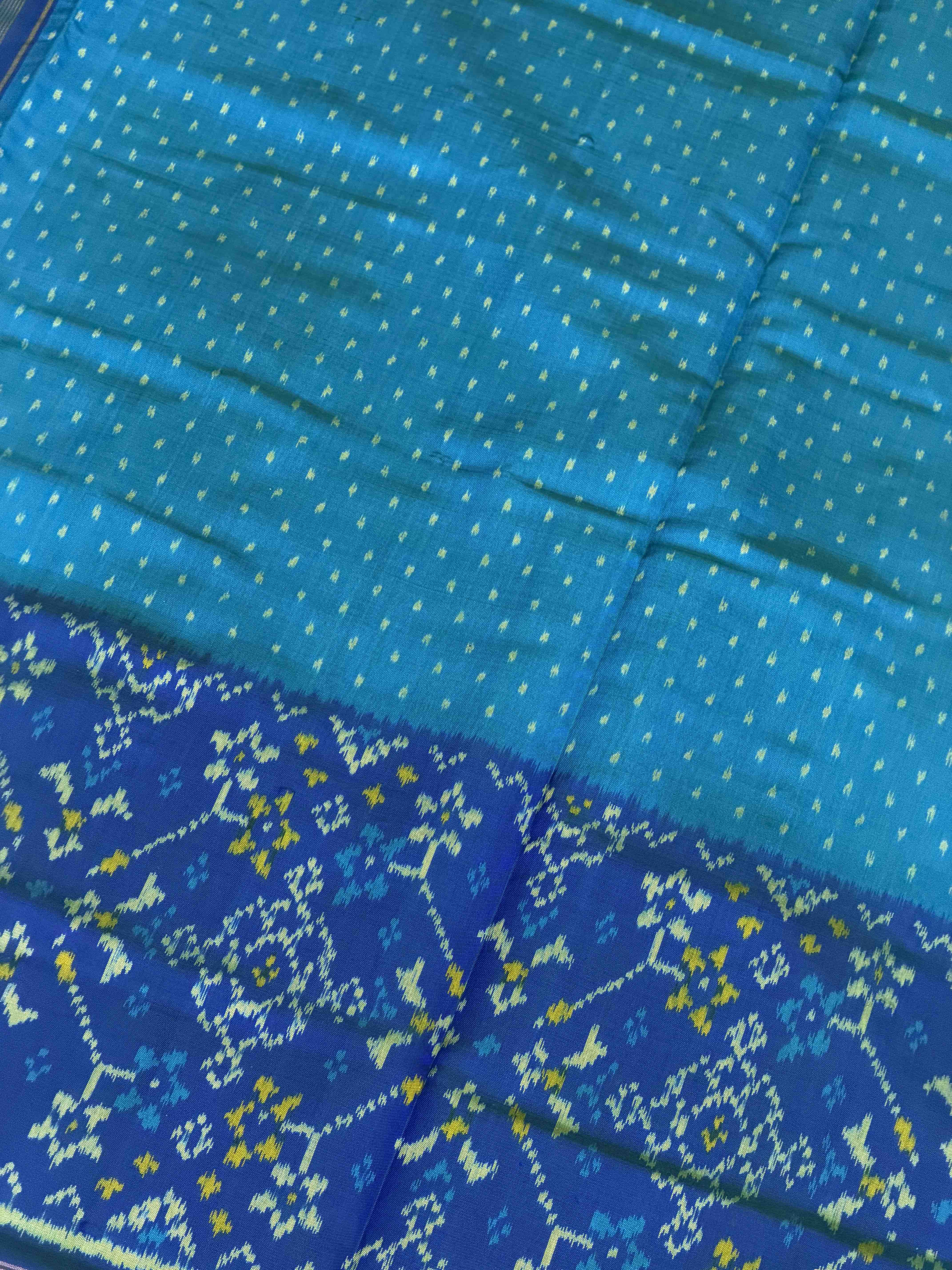 Peacok Blue Skirt Border Rajkot Patola Saree