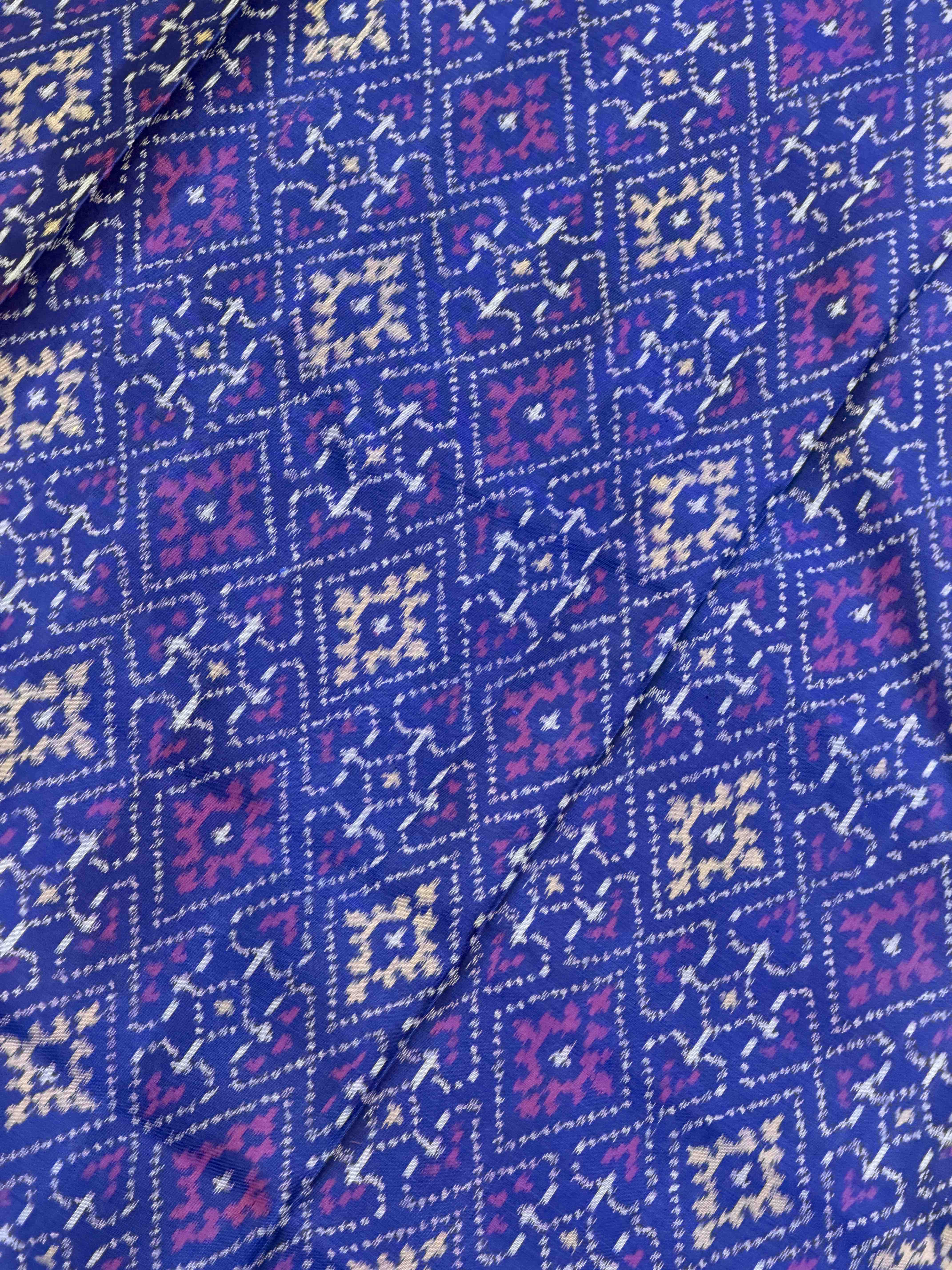 Blue Tissue Border Panchanda Patola Saree
