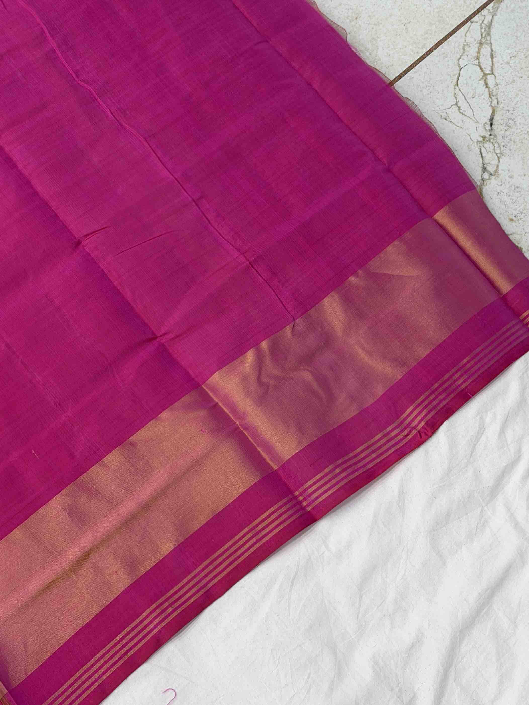 Pink & White Tissue Border Rajkot Patola Saree