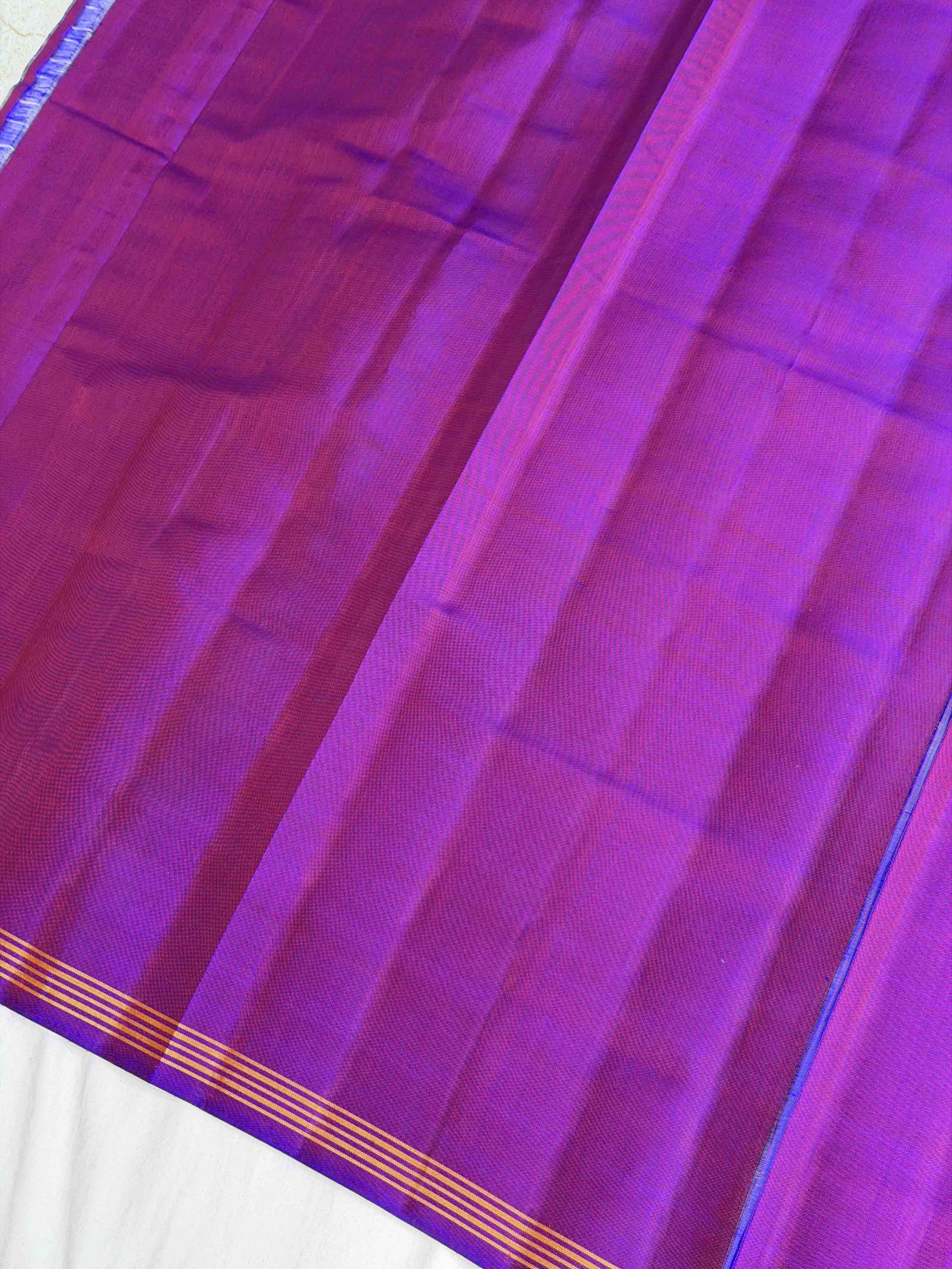 Blue Purple ambadi Hathi Single Ikat Patola Saree