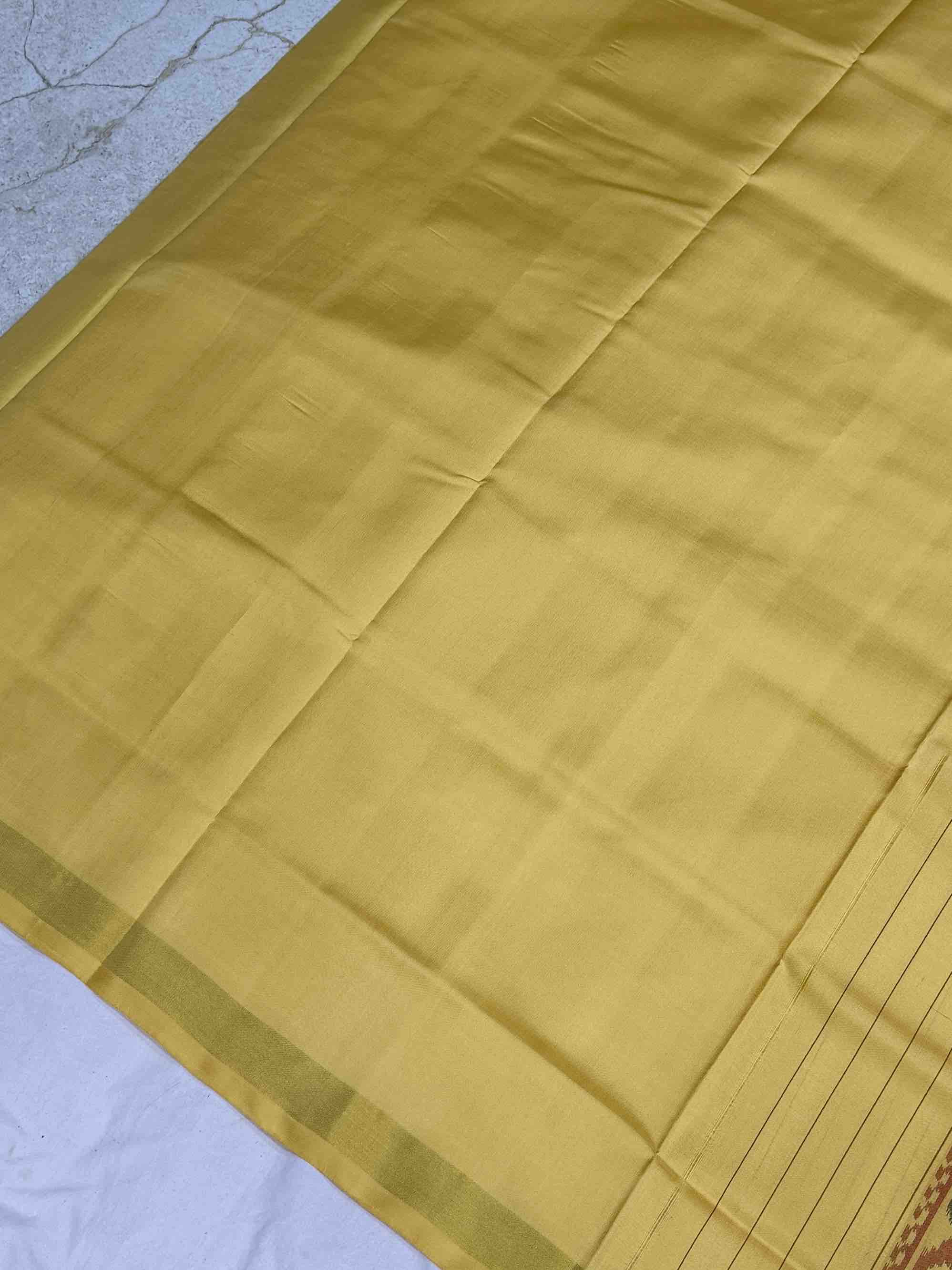 Light Yellow & carrot fancy design Patola saree