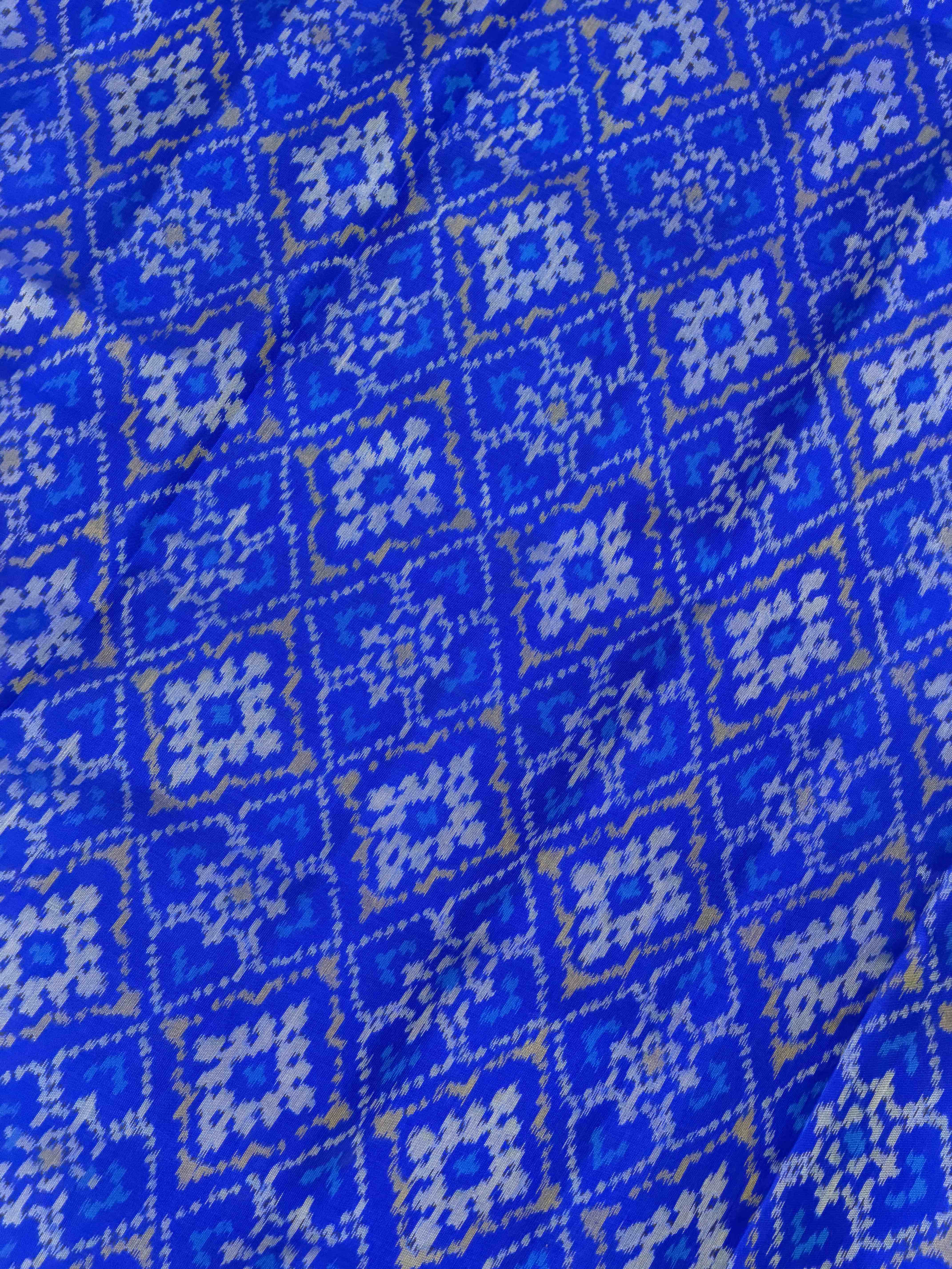 Electric blue Panchanda Rajkot Patola Saree
