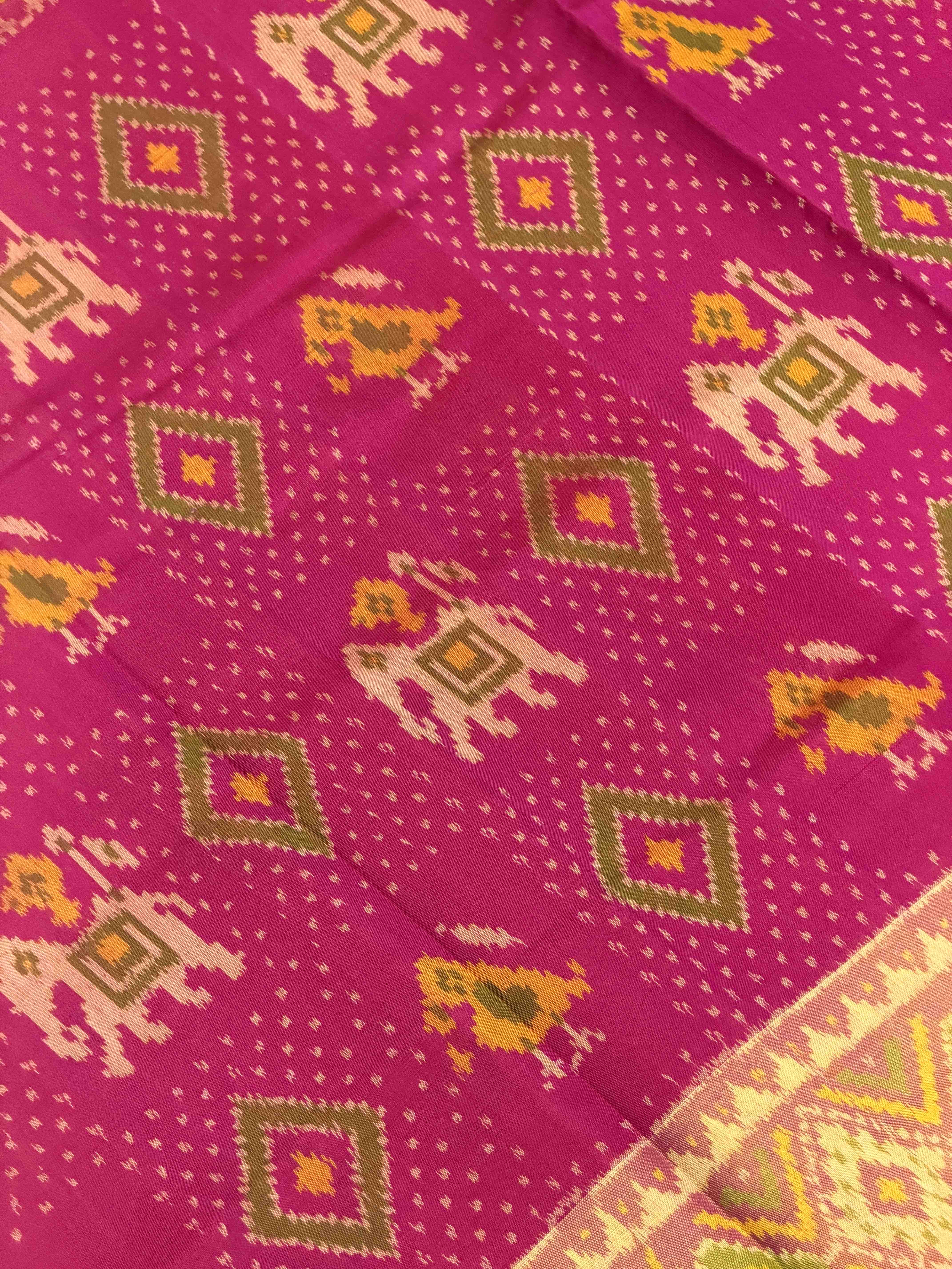 Rani Pink Traditional Rajkot Patola Saree
