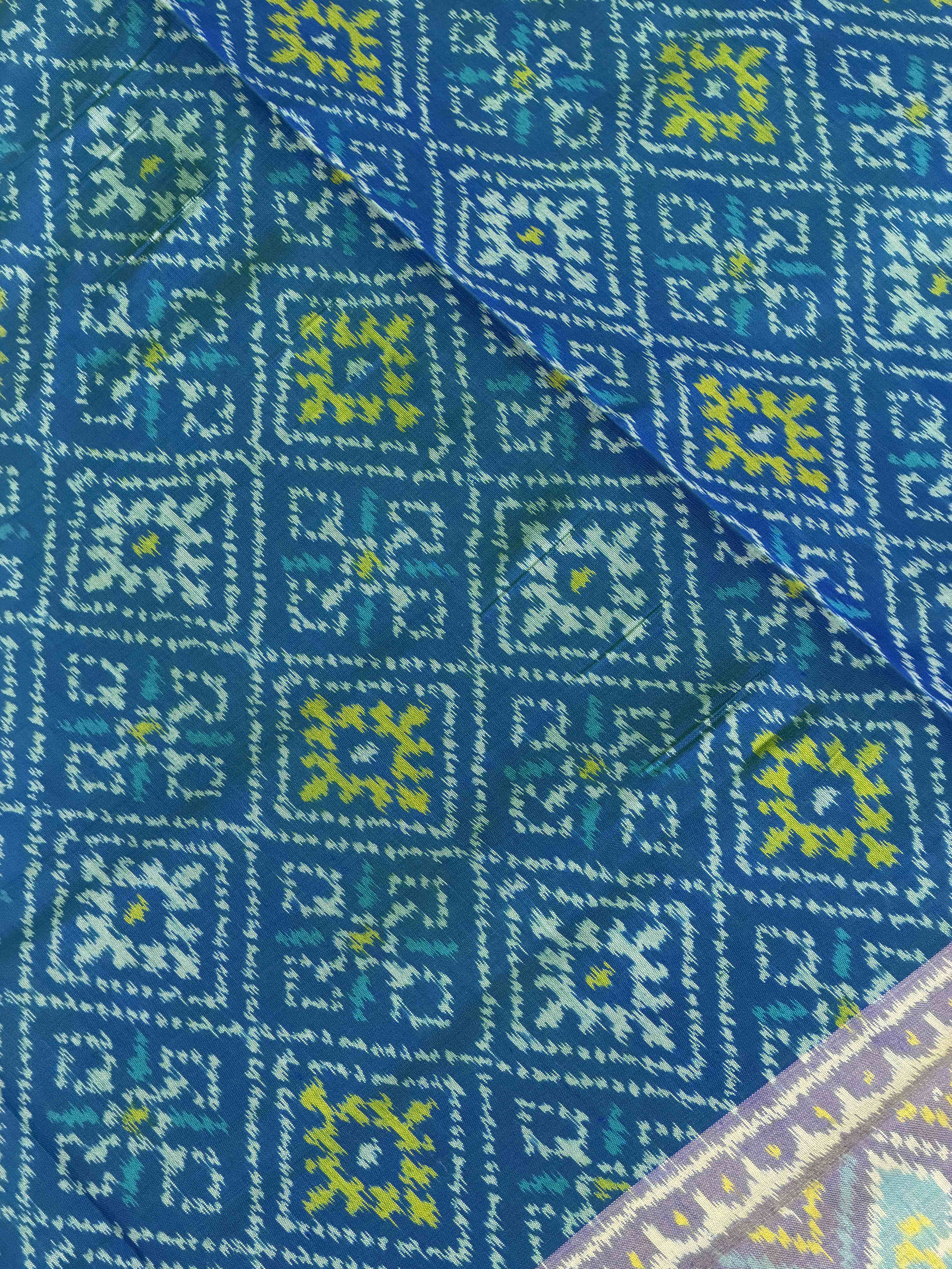 Peacock Blue shaded Panchanda Patola Saree
