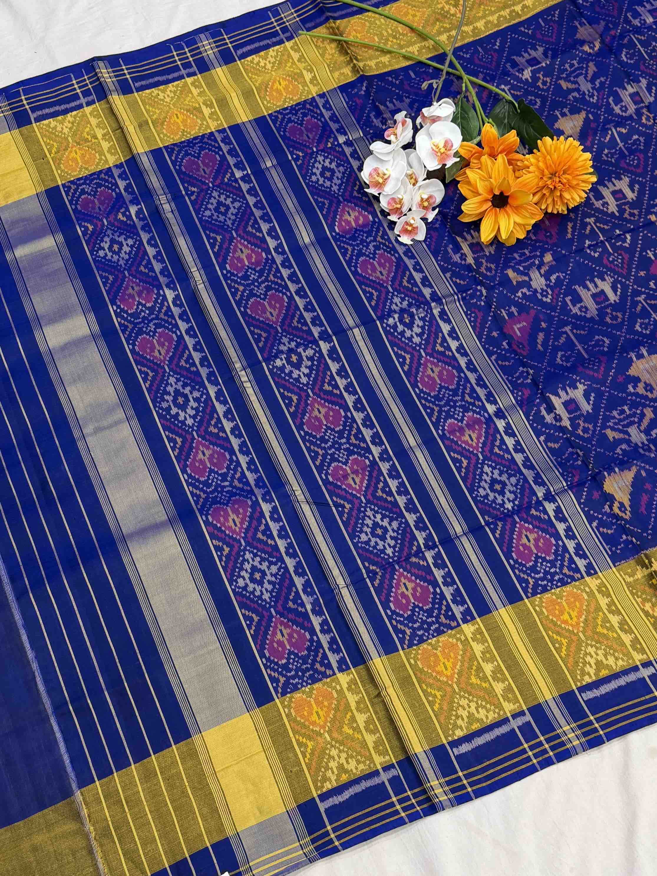 Typical Narikunj Tissue border Rajkot Patola Saree