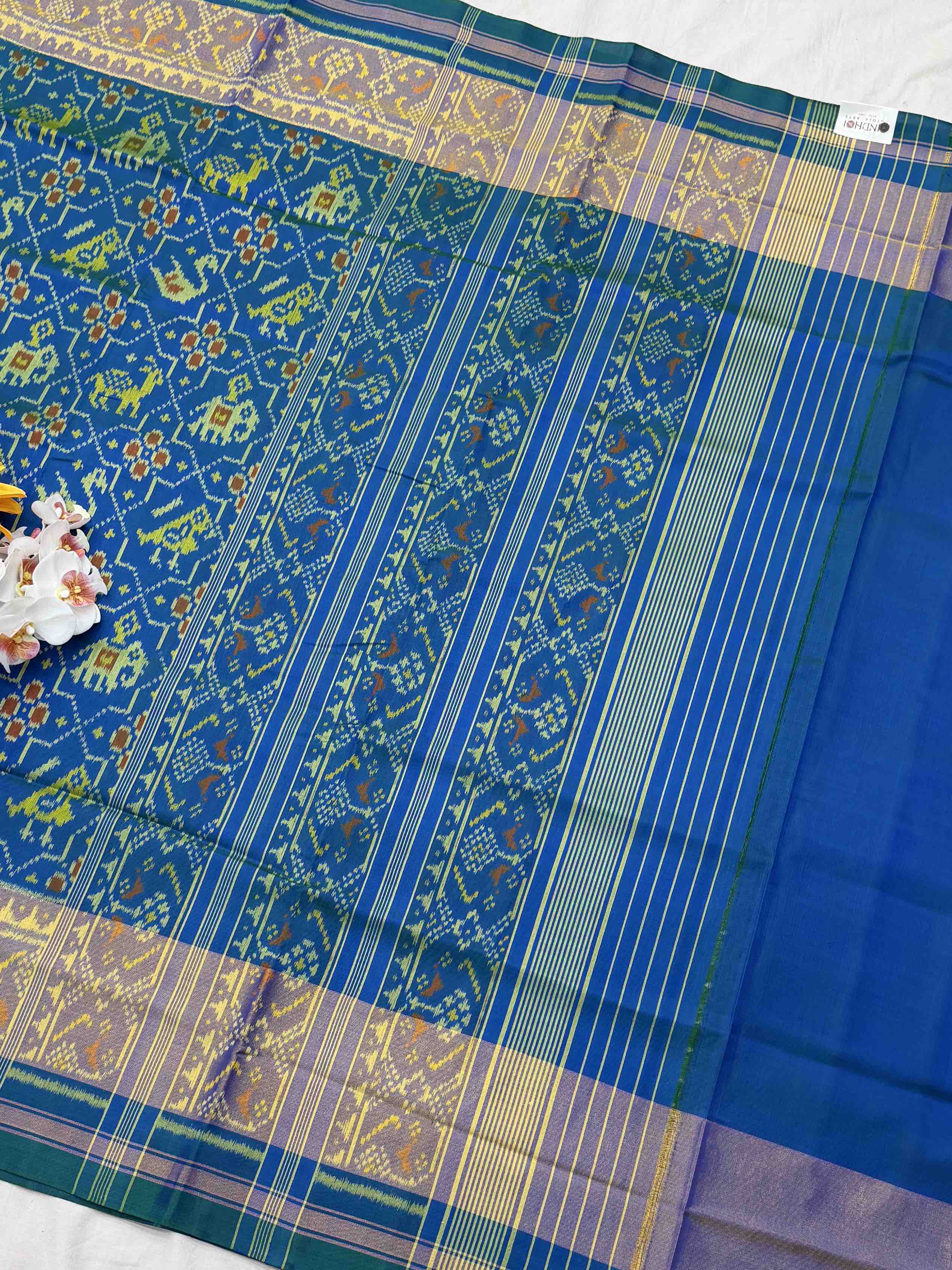 Peacock Blue star narikunjar Rajkot Patola Saree
