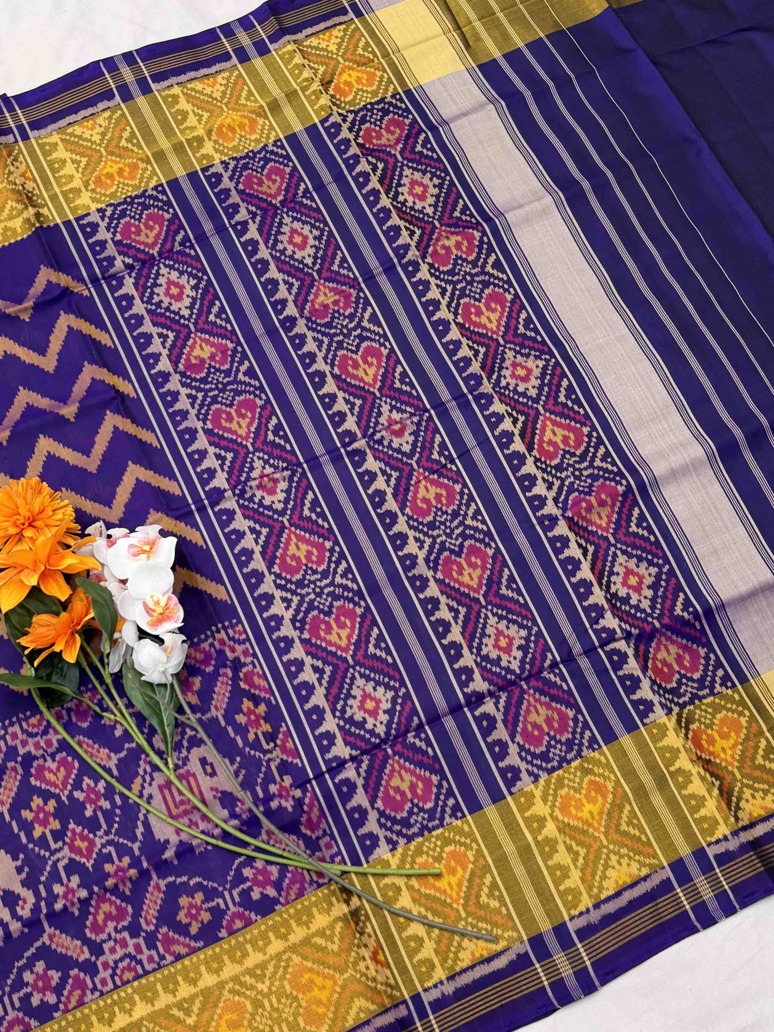 Purple skirt border with zigzag pattern Rajkot Patola