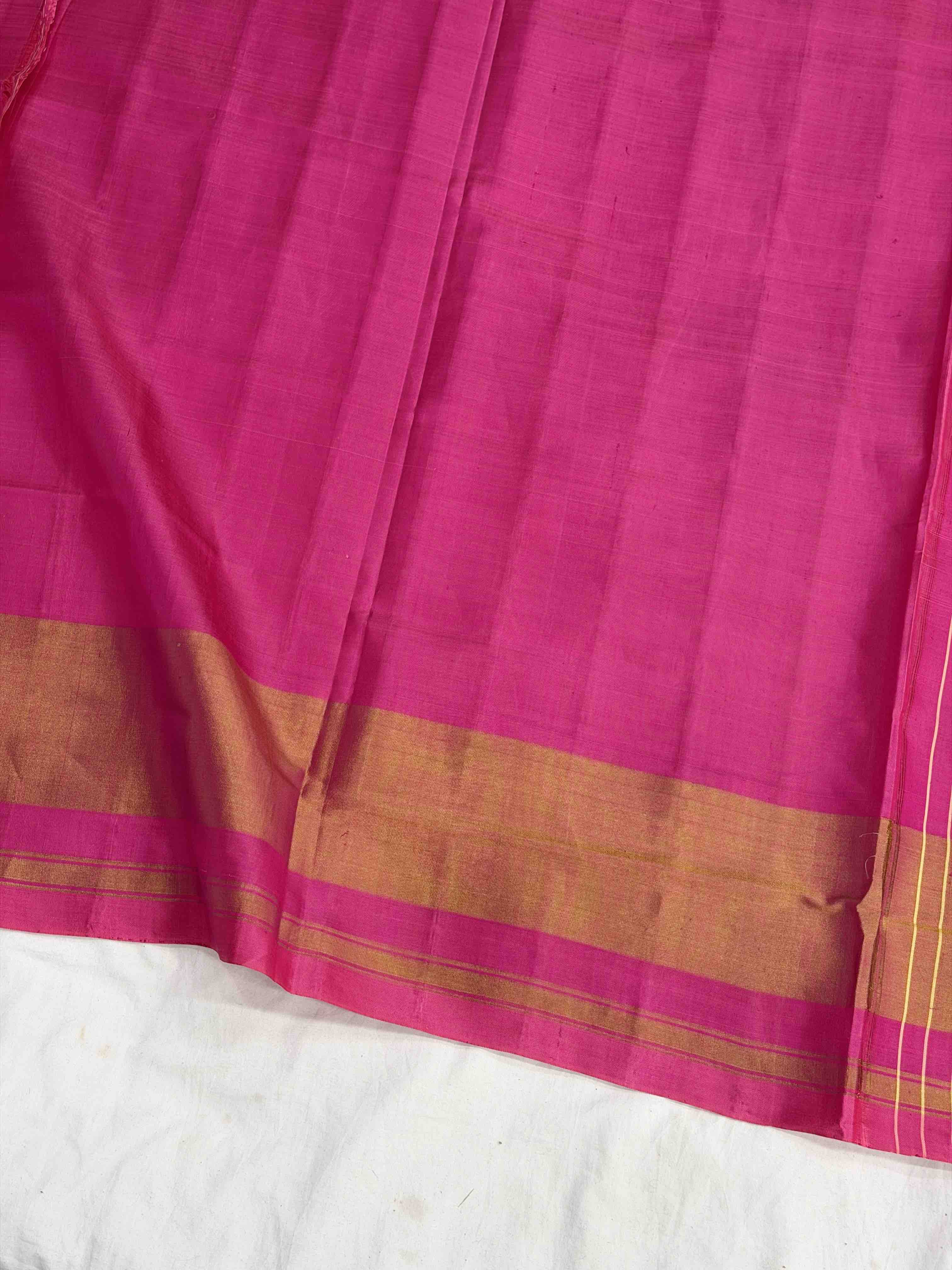 Pink Navaratan Hathi tissue border Rajkot Patola Saree