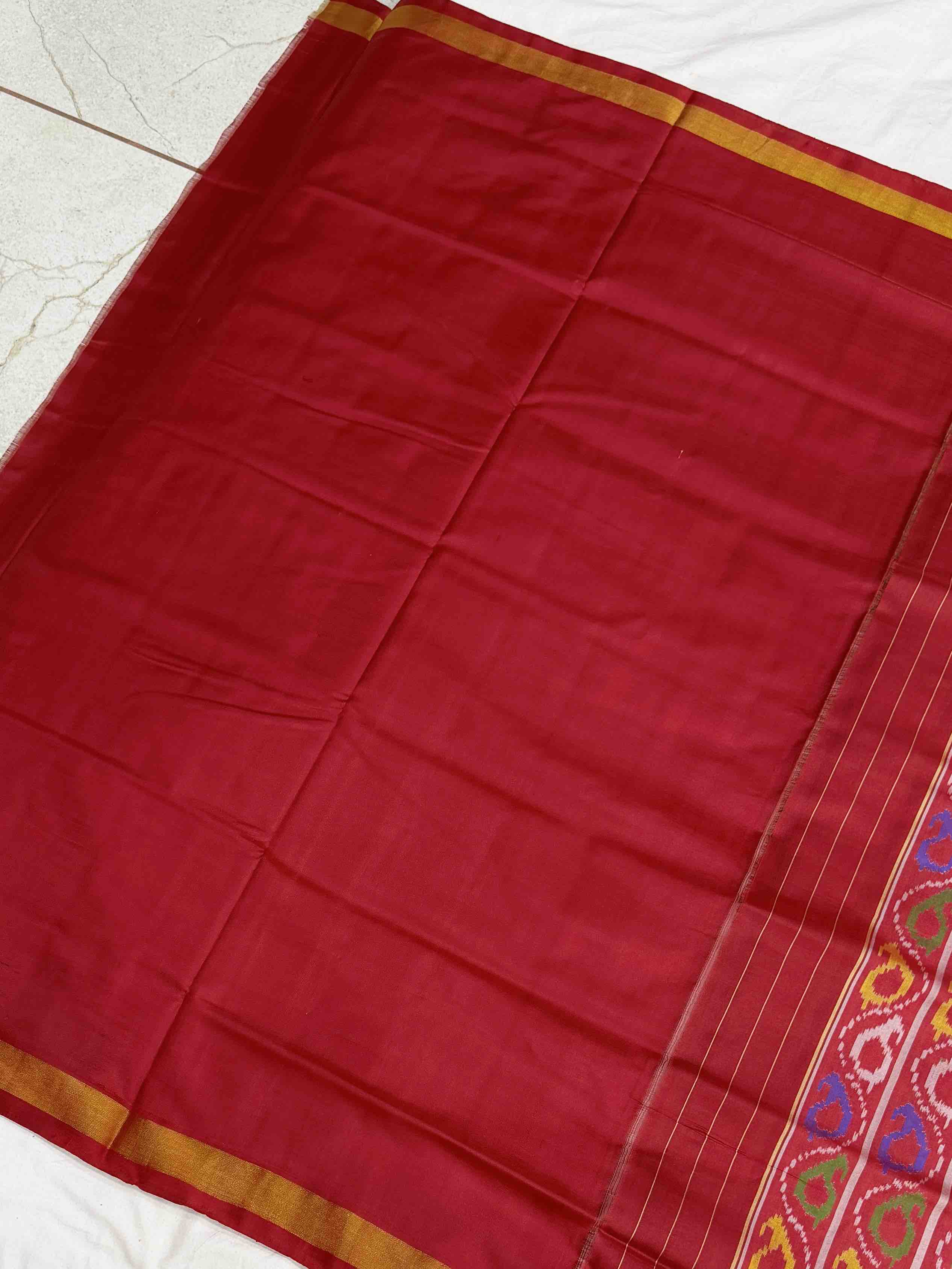 Red & Teal Blue laheriya style fancy Patola