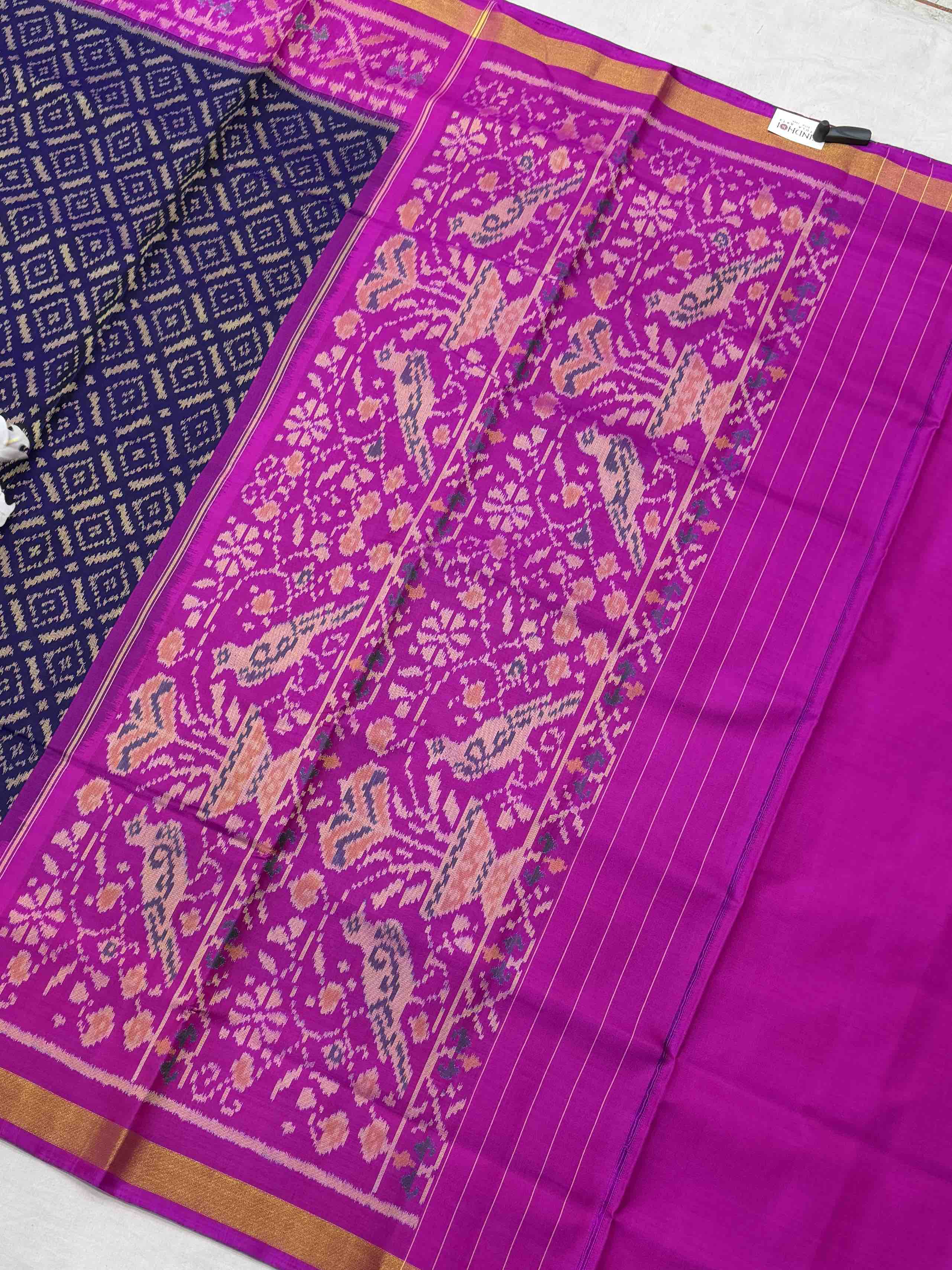 Pink & Deep Purple Chokhta Bhat Patola Saree