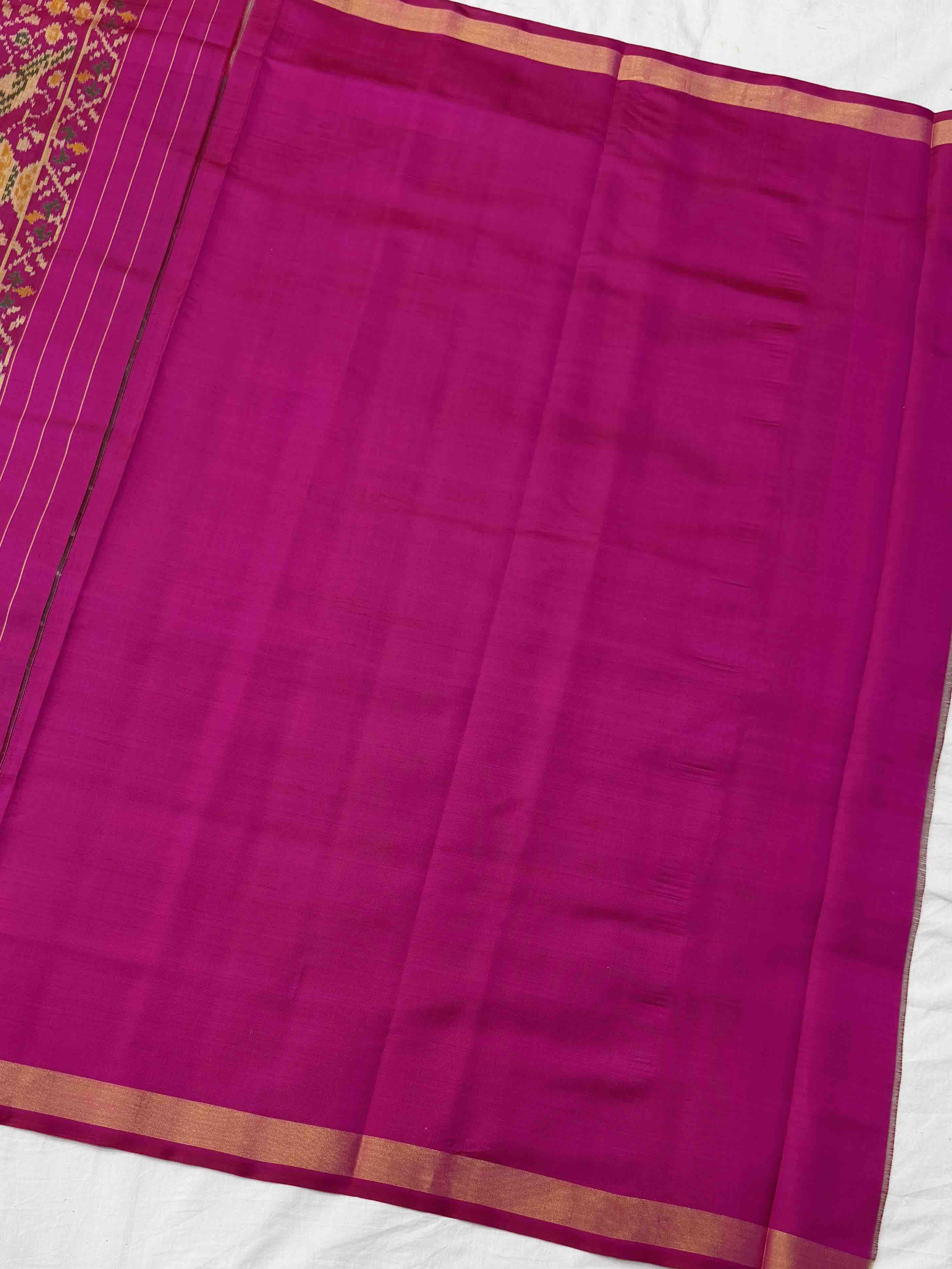 Pink & Cyan Designer Patola Saree