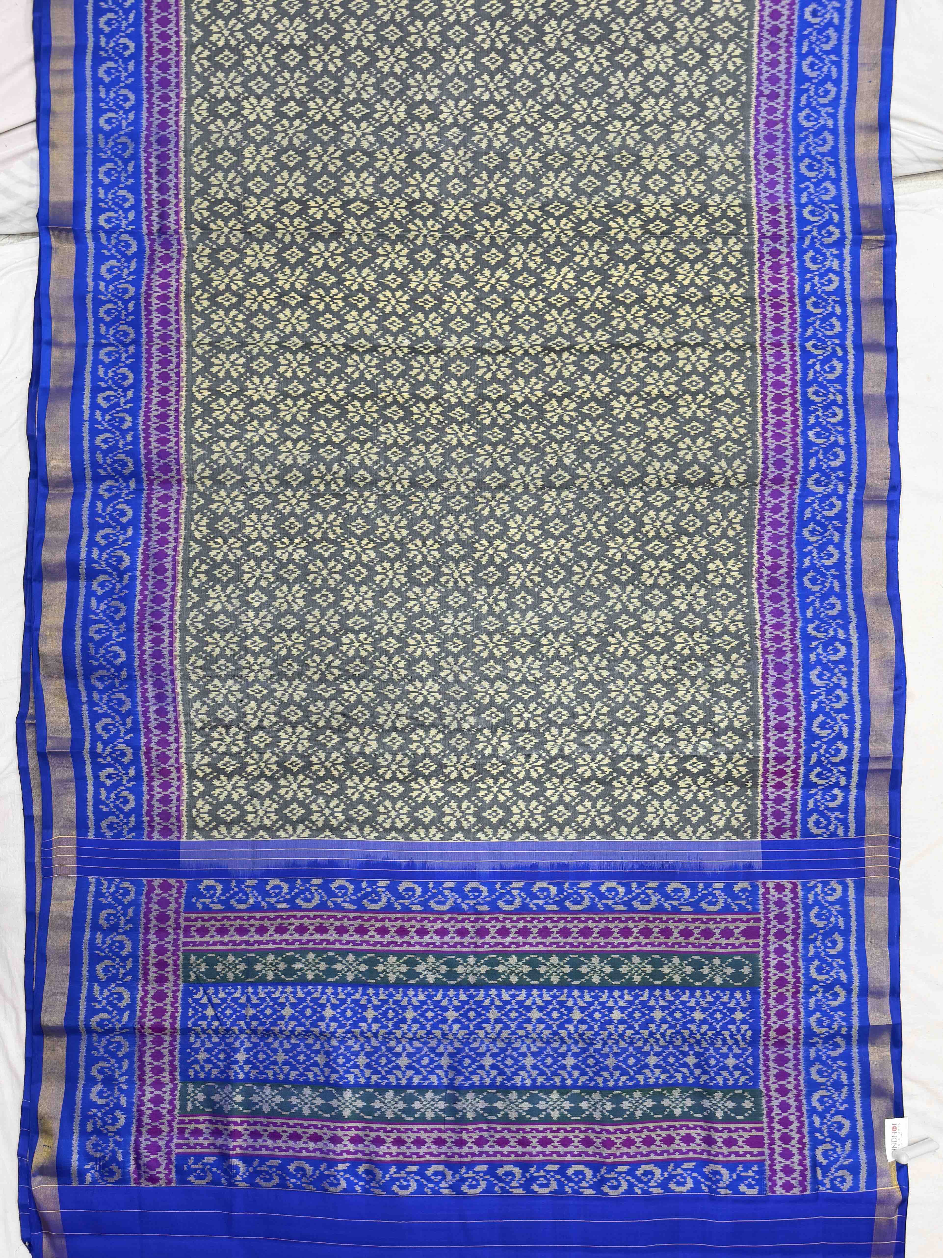 Blue & Grey Designer Rajkot Patola Saree