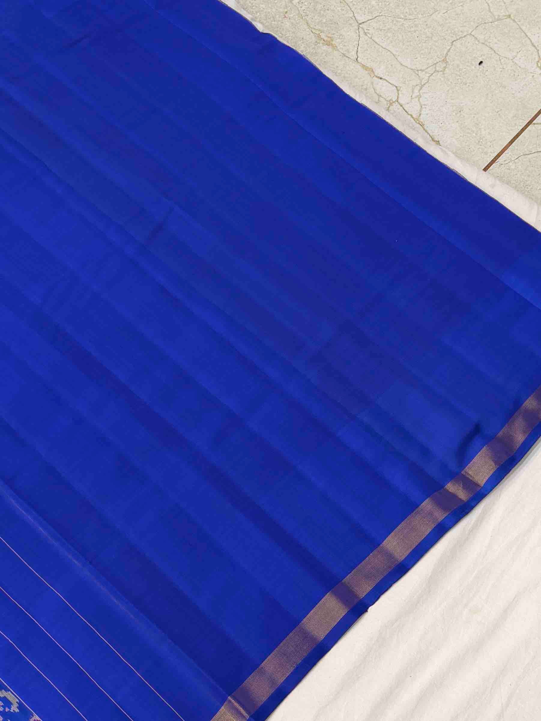 Blue & Grey Designer Rajkot Patola Saree