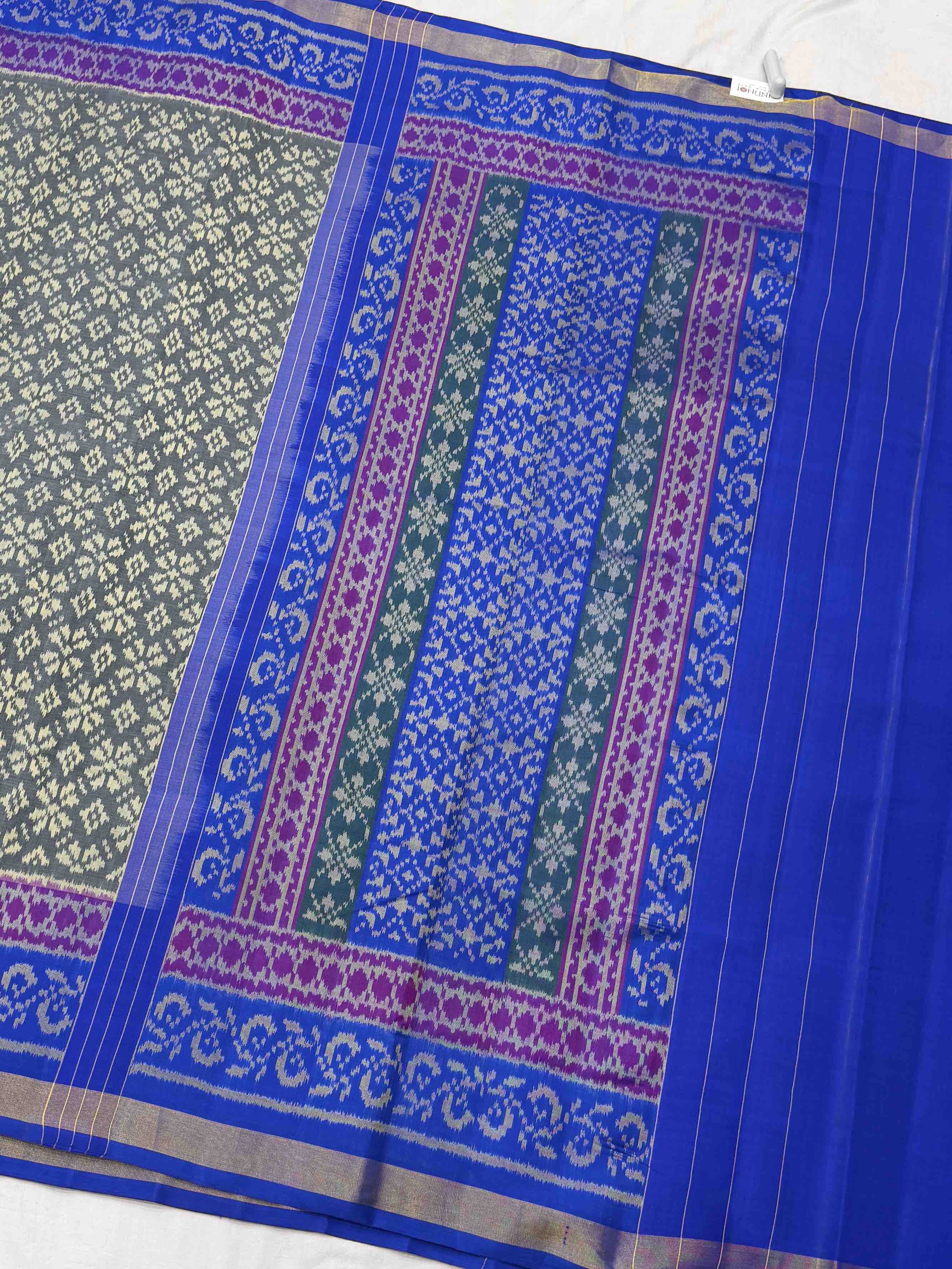 Blue & Grey Designer Rajkot Patola Saree