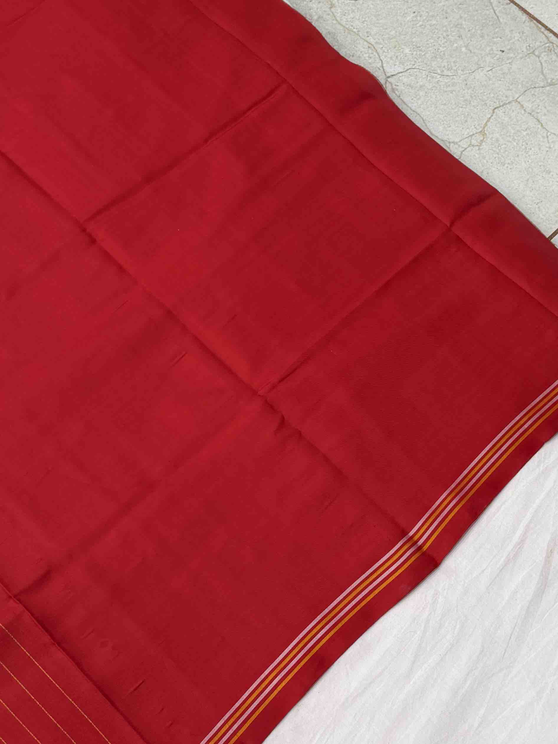 Red & deep blue Navaratan single ikat patan Patola