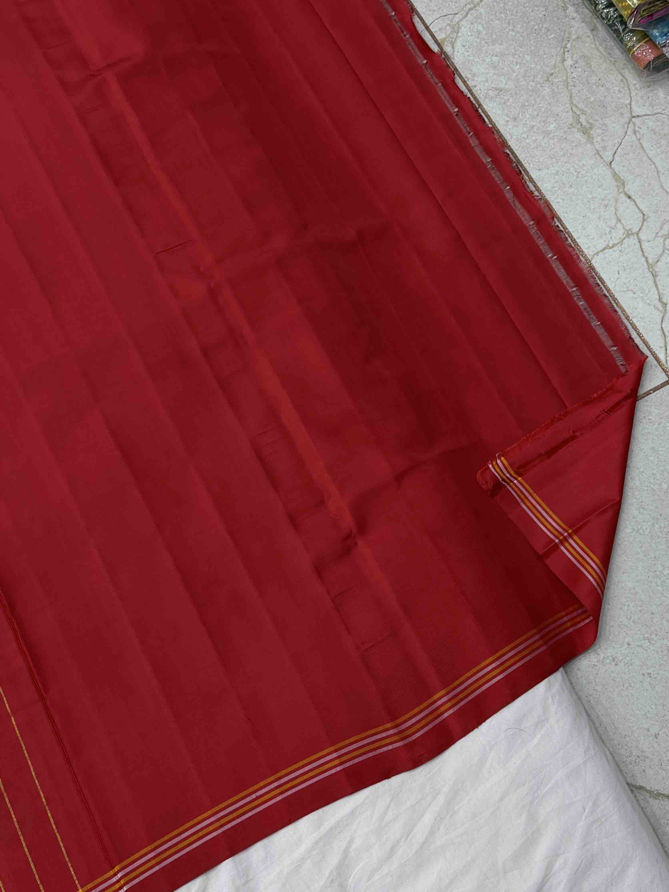 Red & orange narikunj navratan single ikat patola