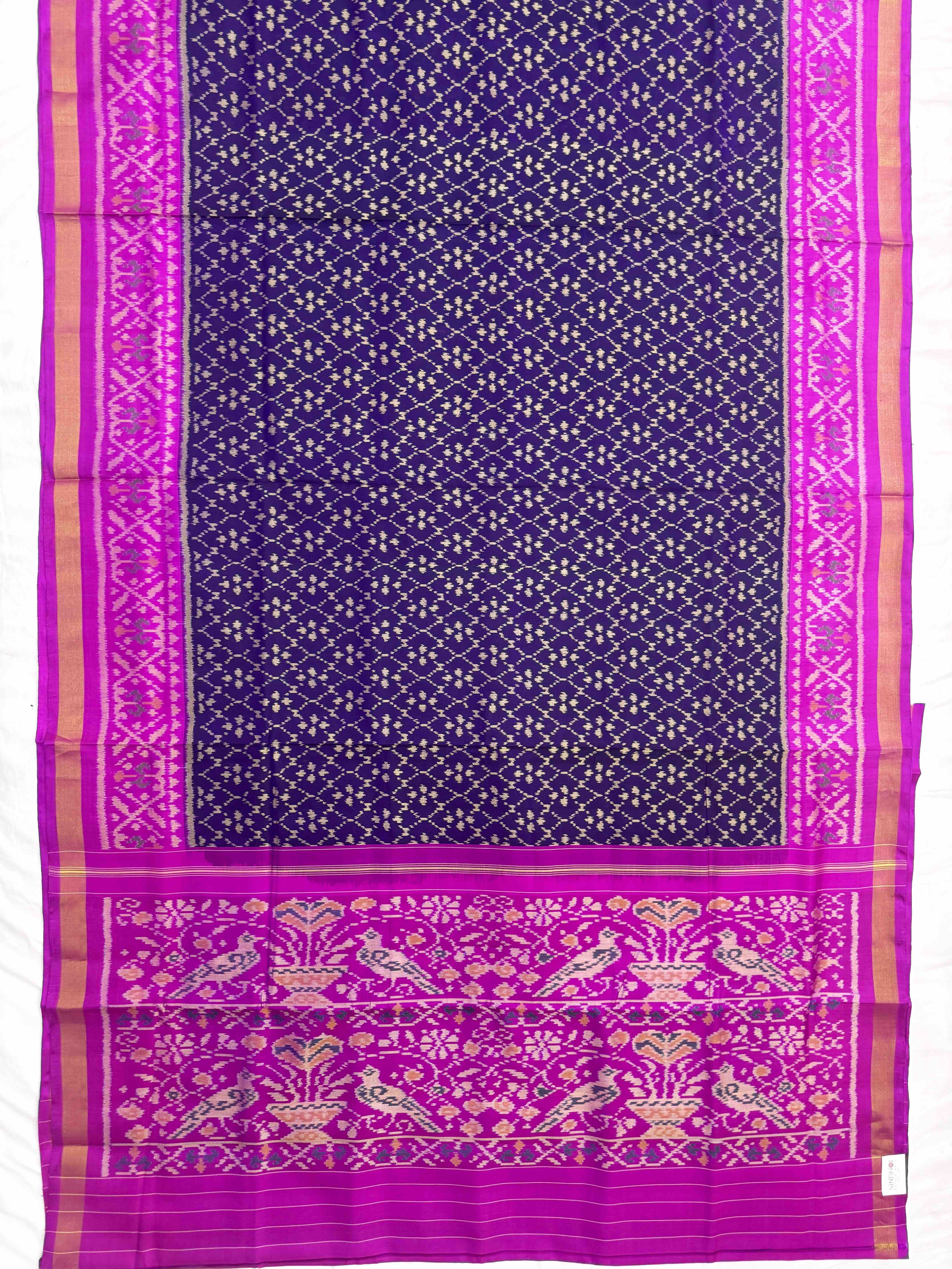 Blue & Pink Fancy Patola Saree