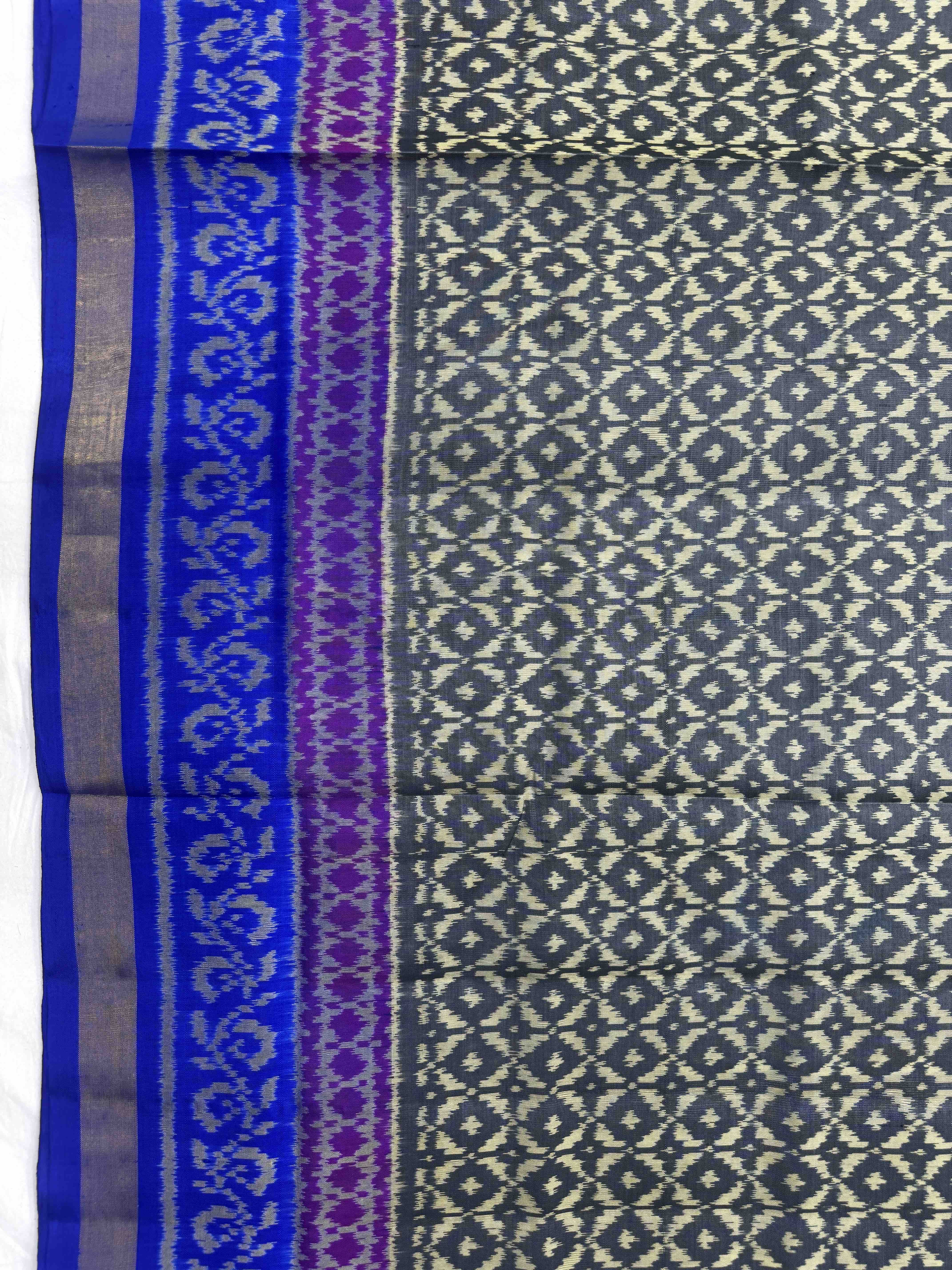 Blue & Grey Designer Patola Saree