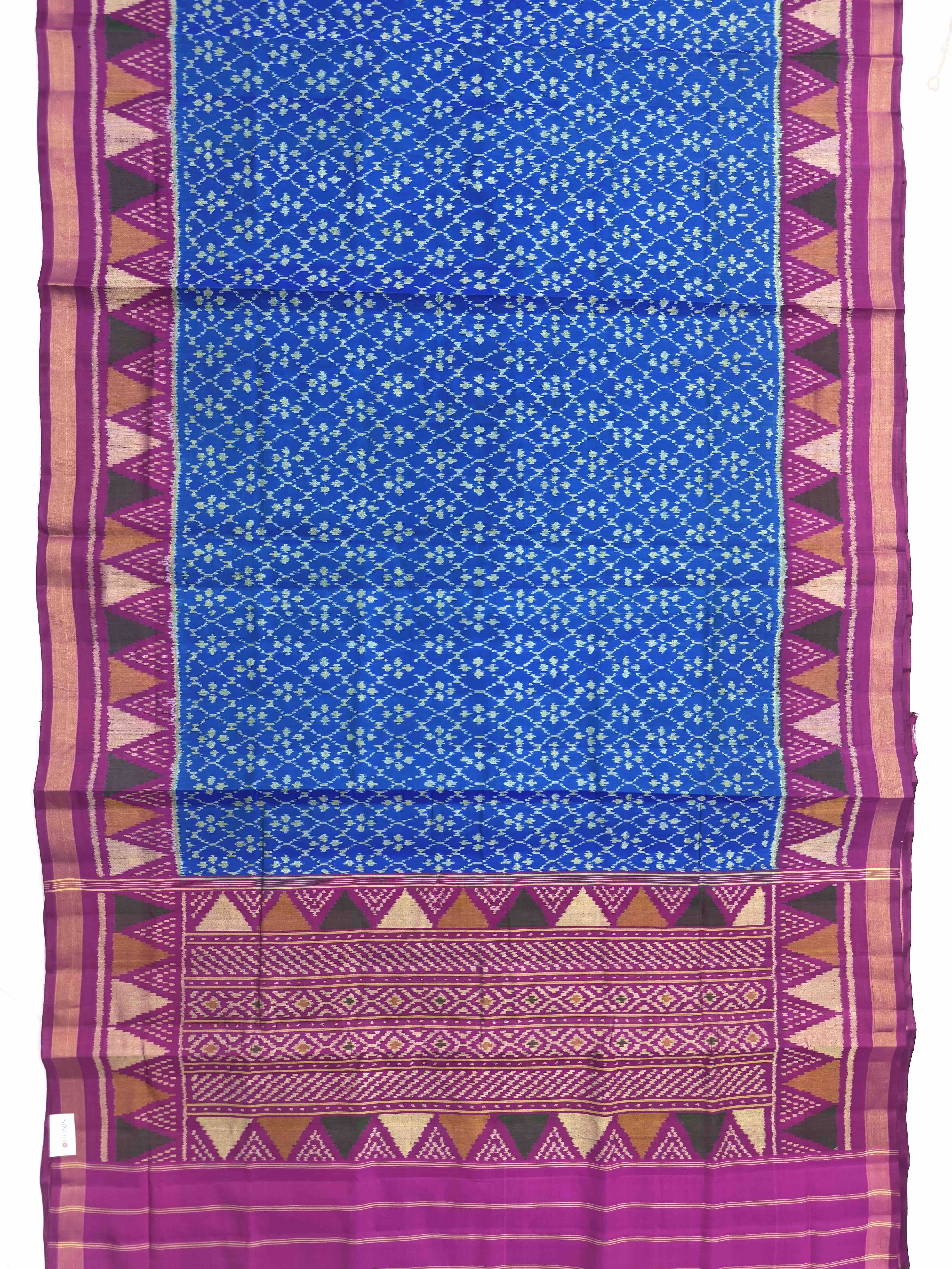 Sky Blue & Pink Fancy Patola Saree