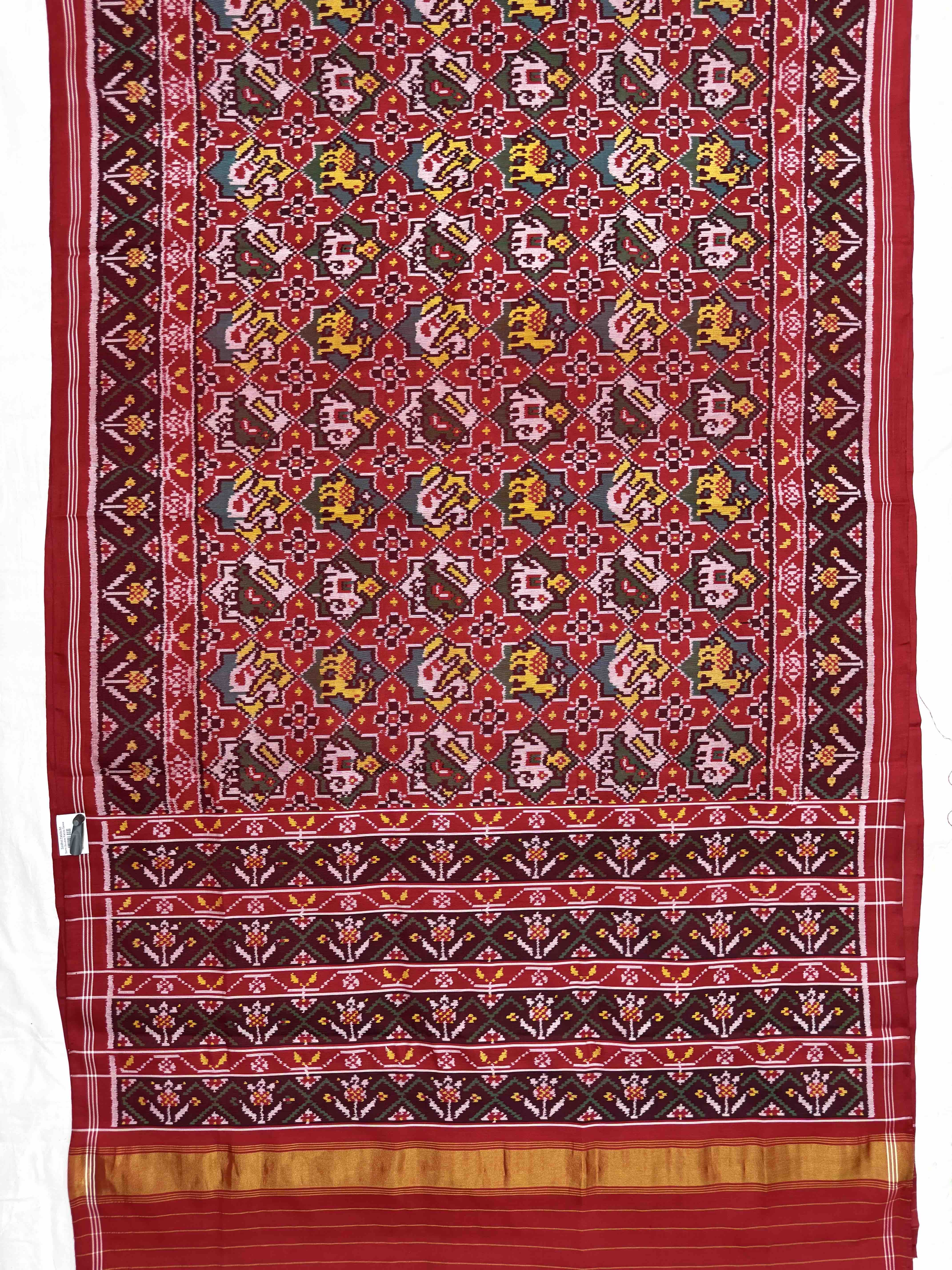 Red Star Narikunj Single Ikat Patan Patola Saree