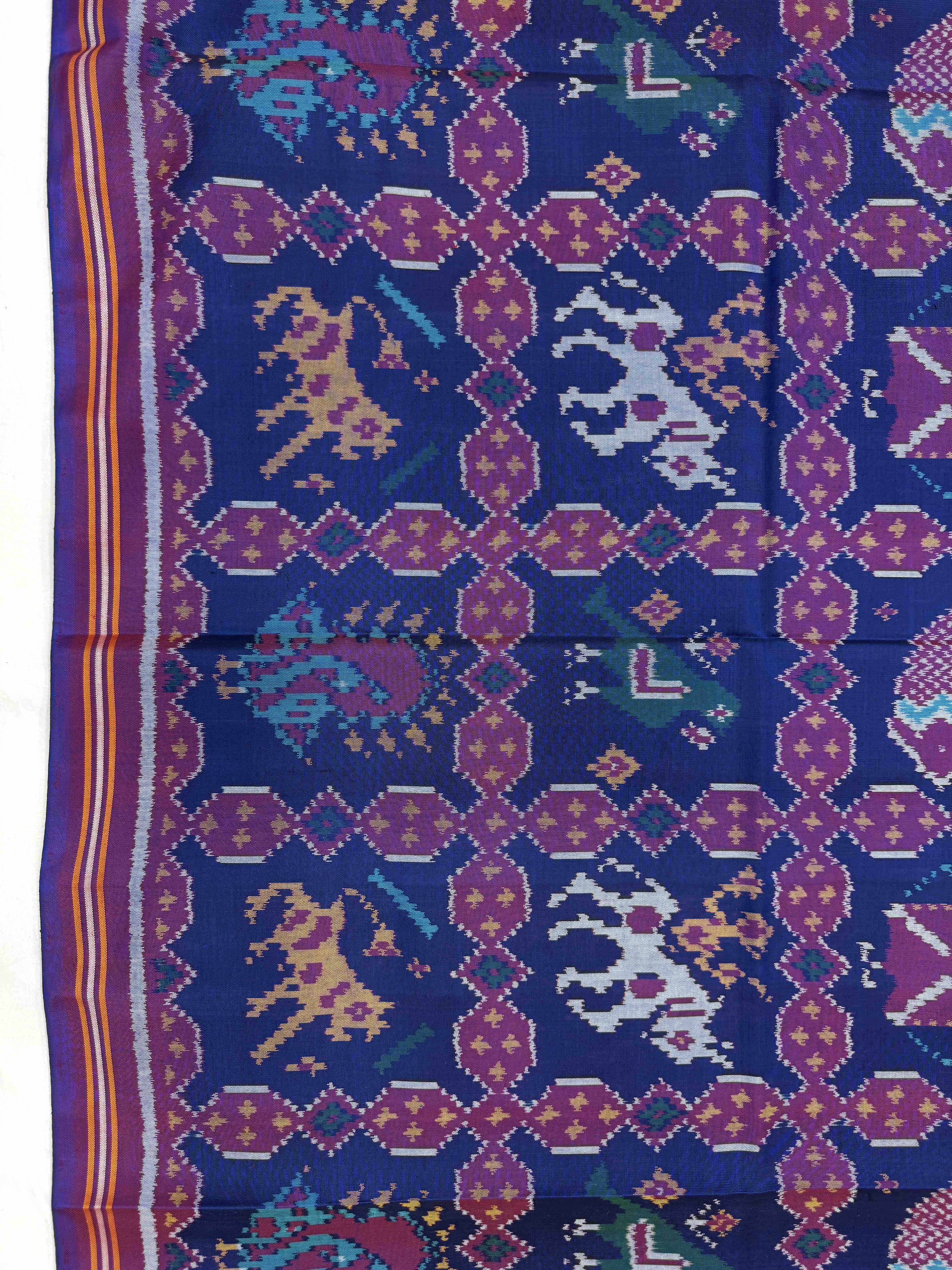 Blue Sakdi Narikunj Single Ikat Patan Patola Saree